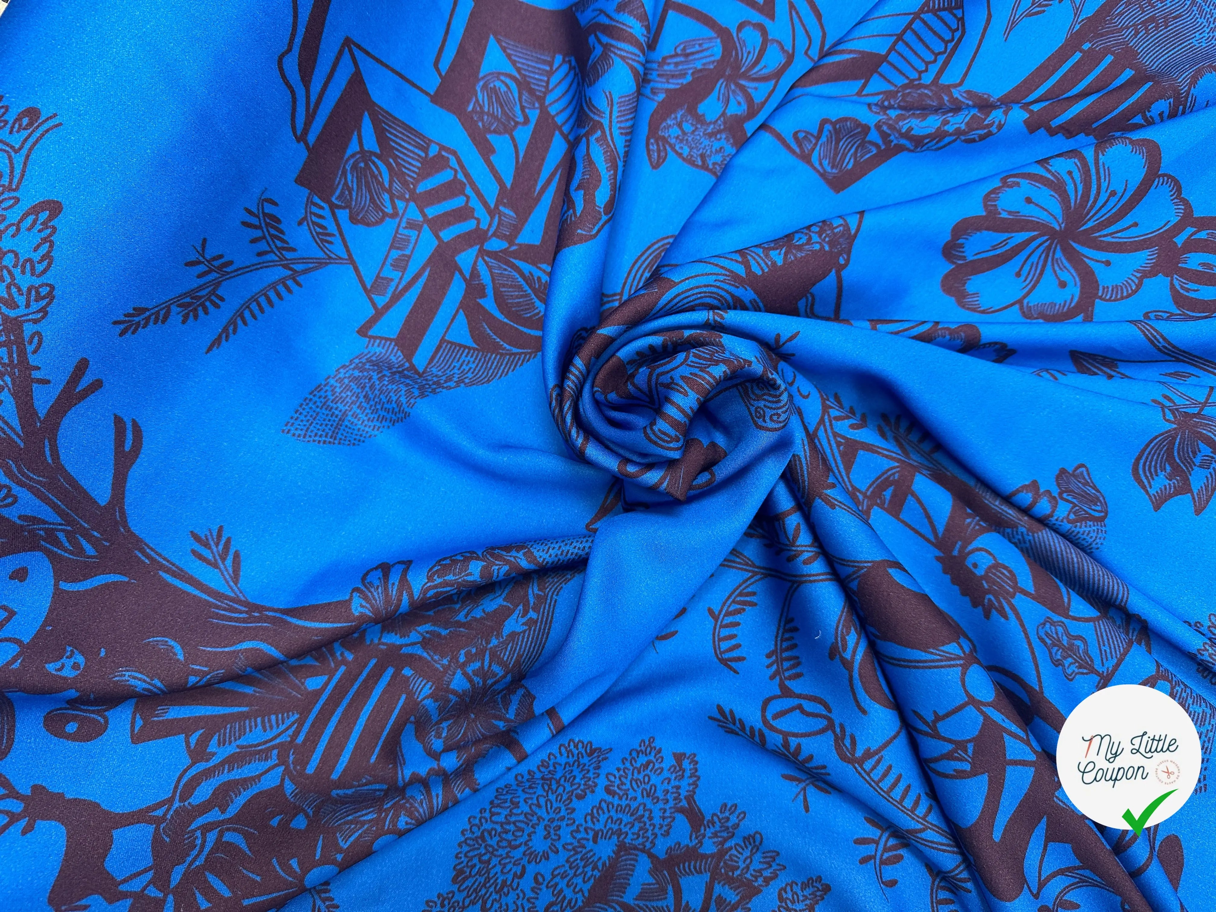 VISCOSE VELOUTÉ SUBLIME BLEU ARFICA LEGEREMENT SATINÉE - My Little Coupon