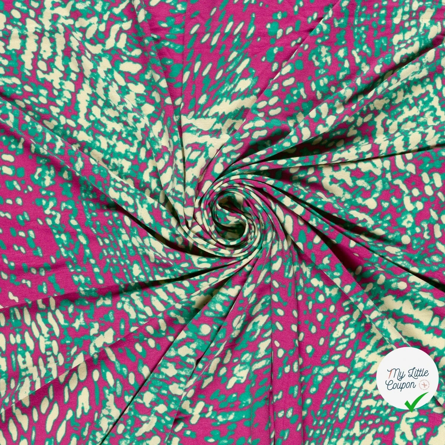 VISCOSE VORTEX JERSEY ABSTRACT ABSTRAIT ROSE - My Little Coupon