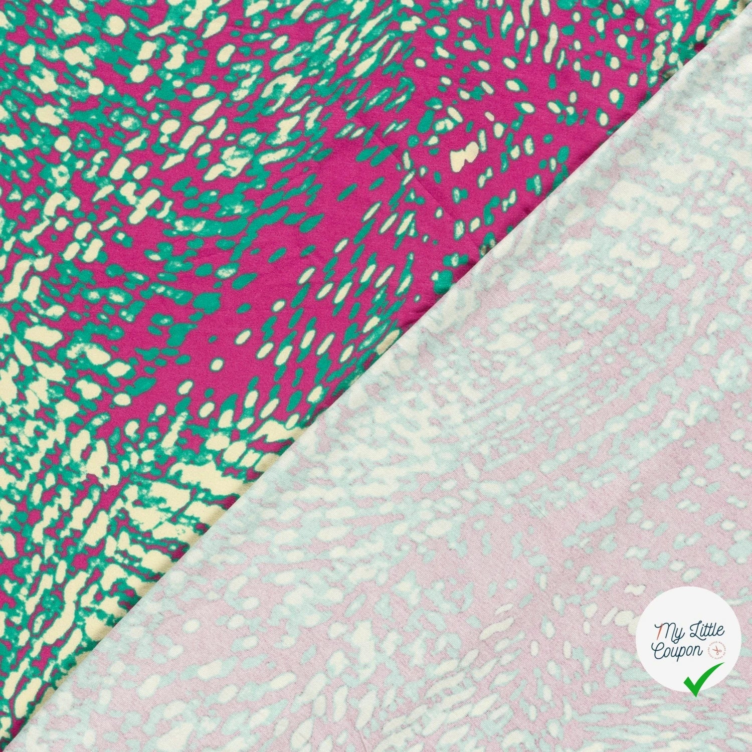 VISCOSE VORTEX JERSEY ABSTRACT ABSTRAIT ROSE - My Little Coupon