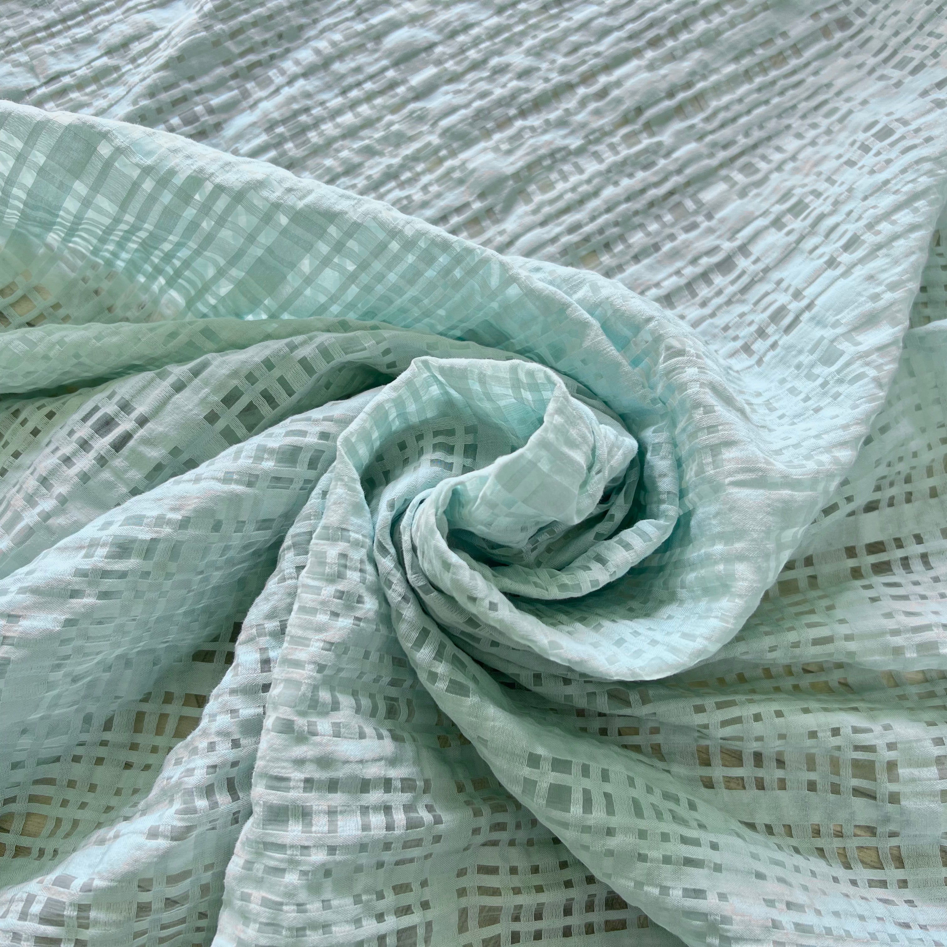 VOILE À PETIT CARREAUX TRANSPARENT - My Little Coupon