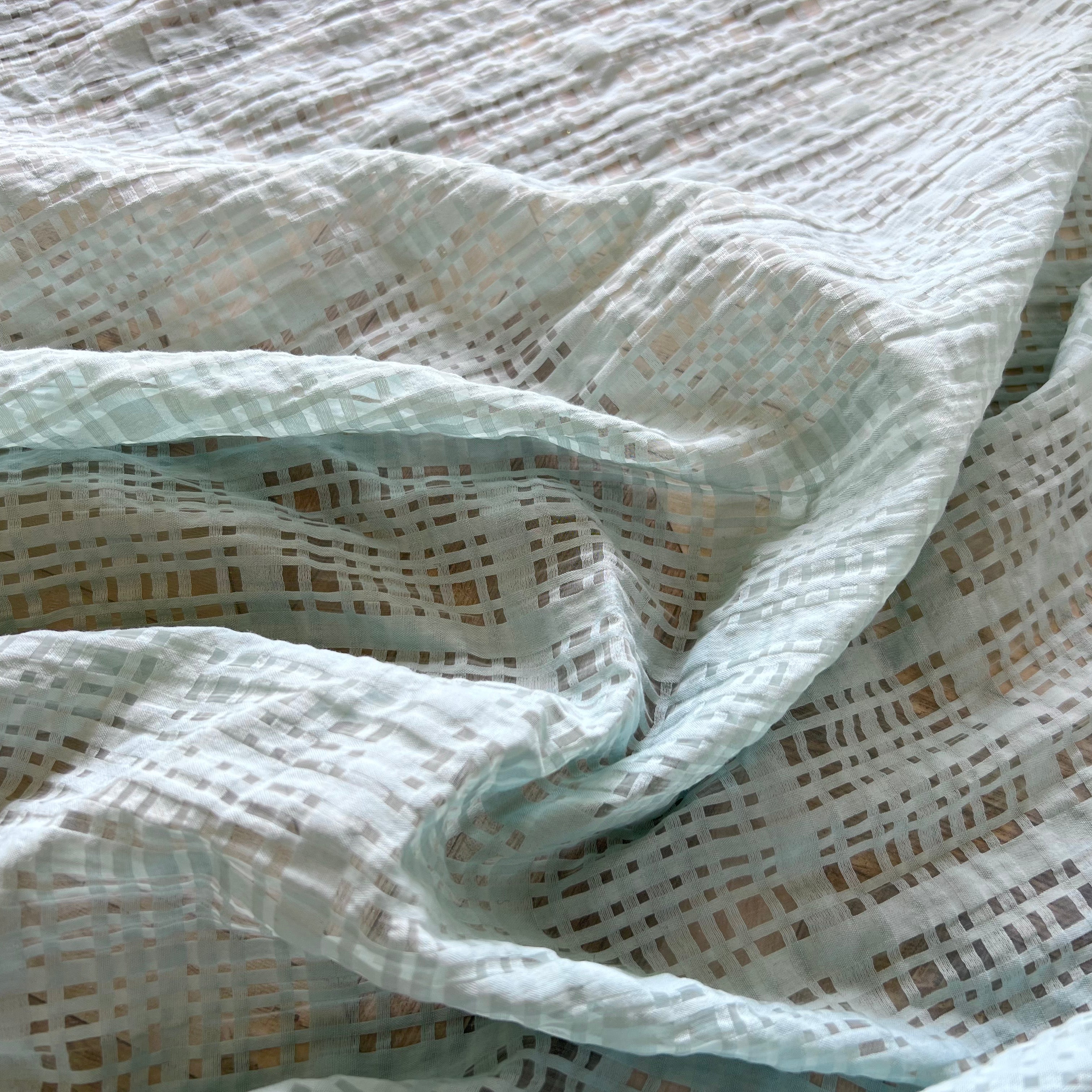 VOILE À PETIT CARREAUX TRANSPARENT - My Little Coupon