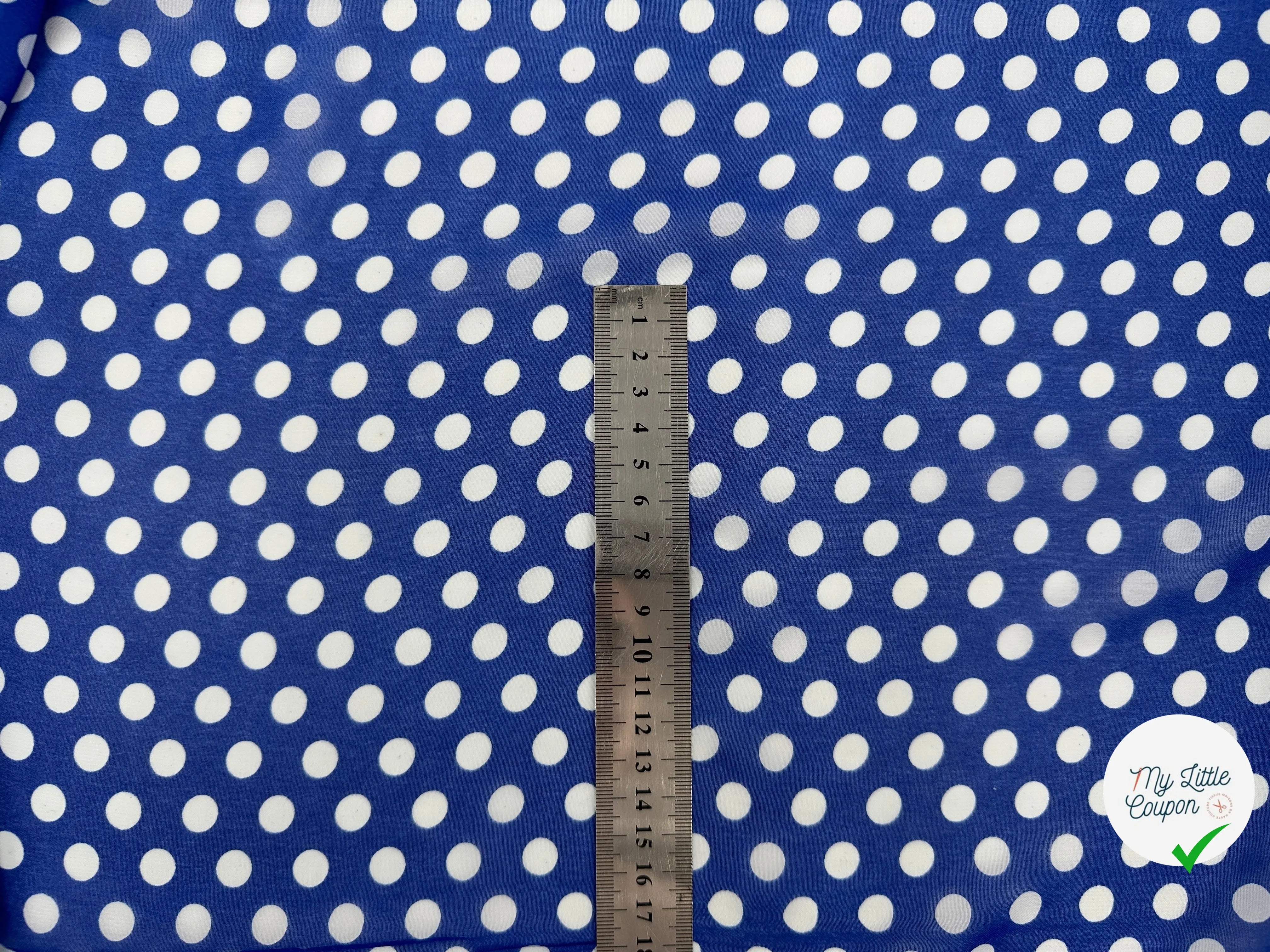 VOILE CHIFFON BLEU FRANC CLASSIQUE ET PANACHE POIS MLC INTERN