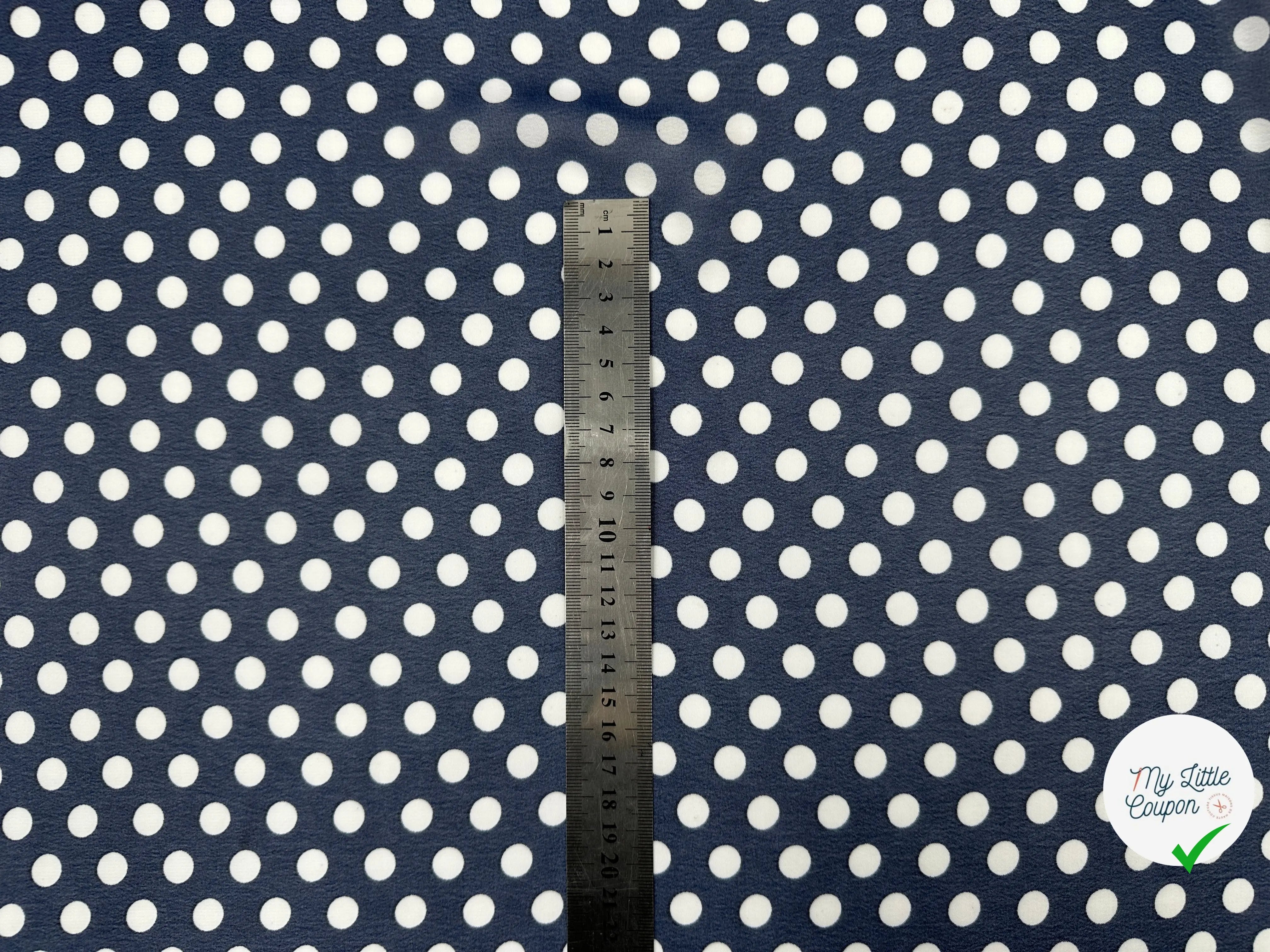VOILE CHIFFON BLEU POIS BLANC CLASSIQUE PANACHE MLC INTERN