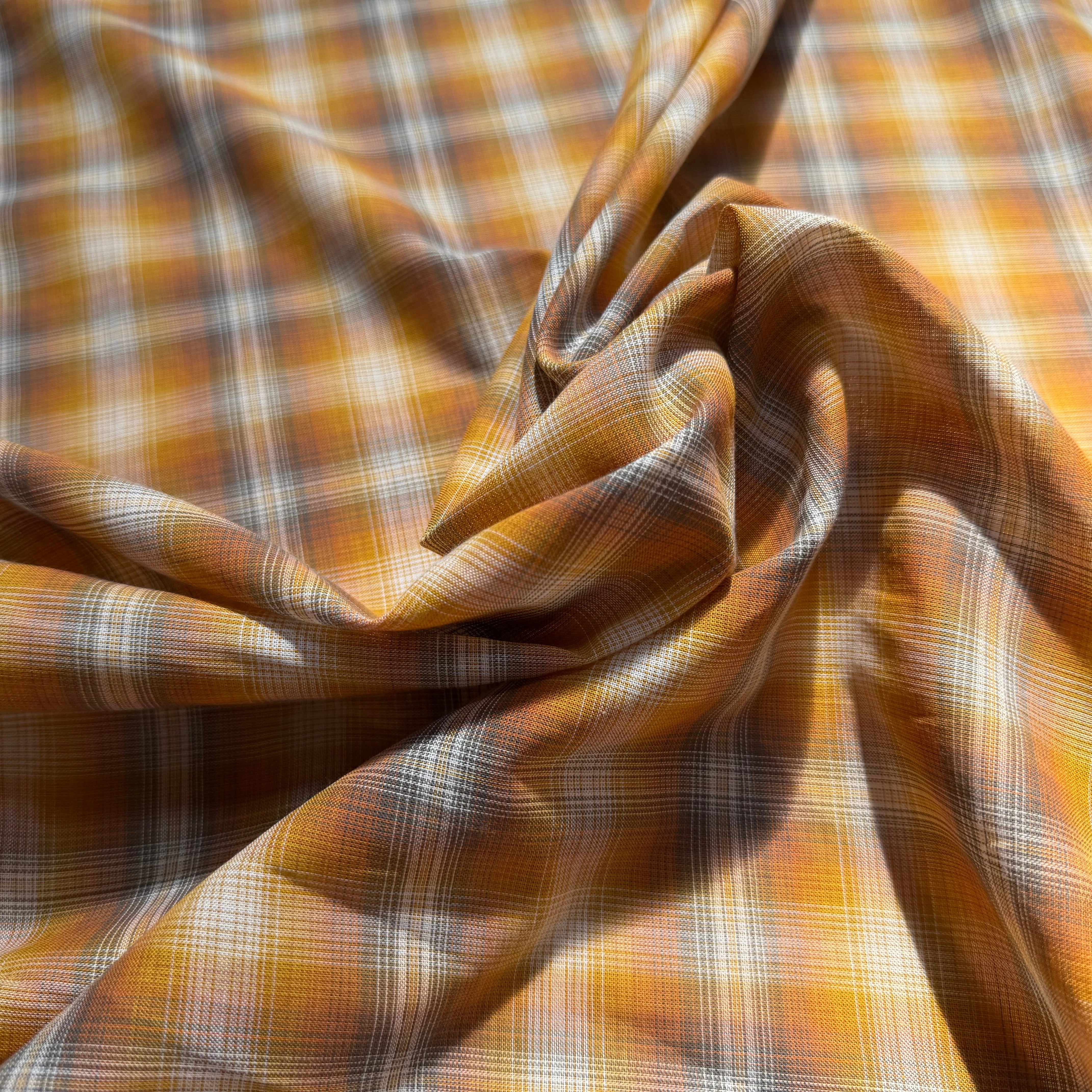 VOILE COTON CARREAUX ORANGE - My Little Coupon