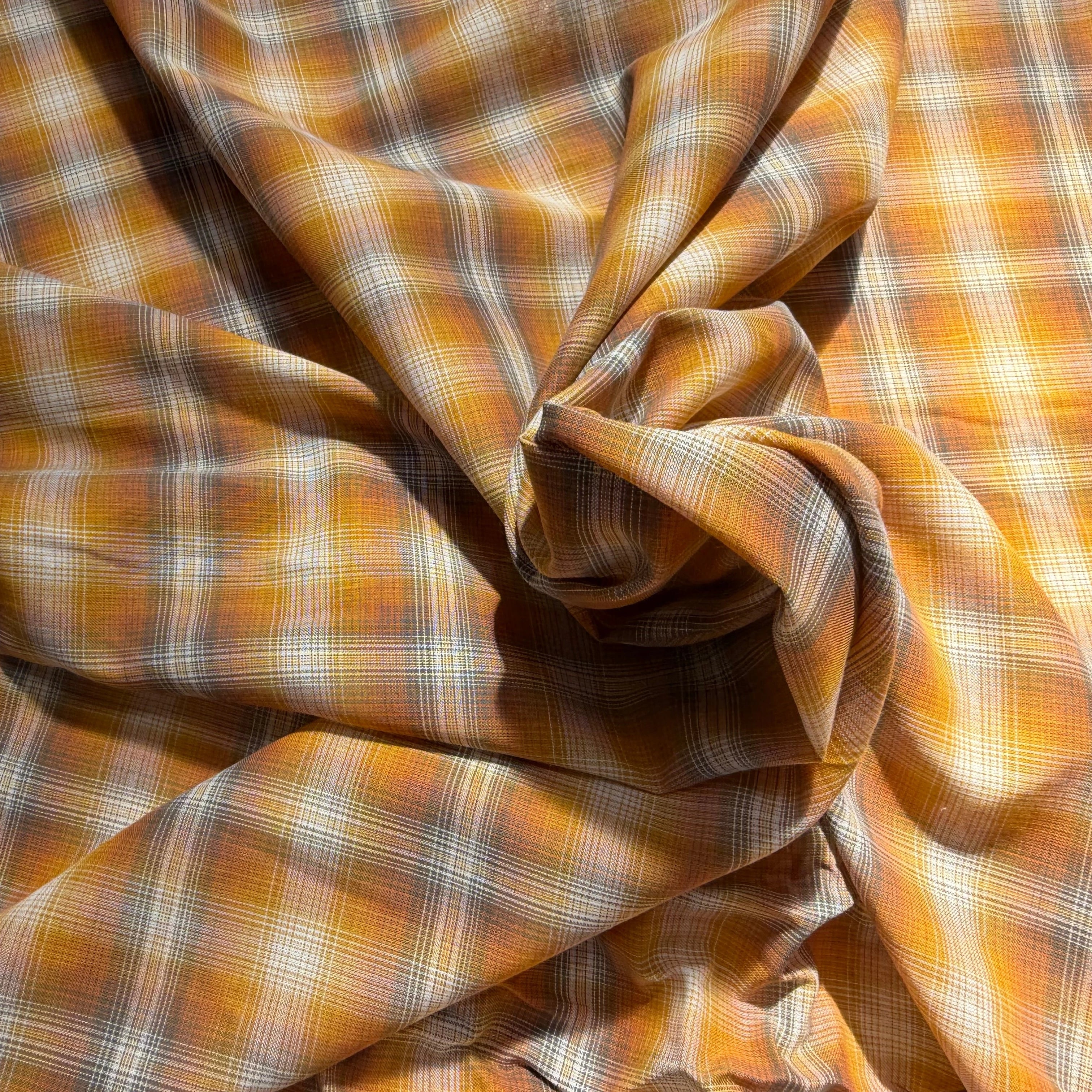 VOILE COTON CARREAUX ORANGE - My Little Coupon