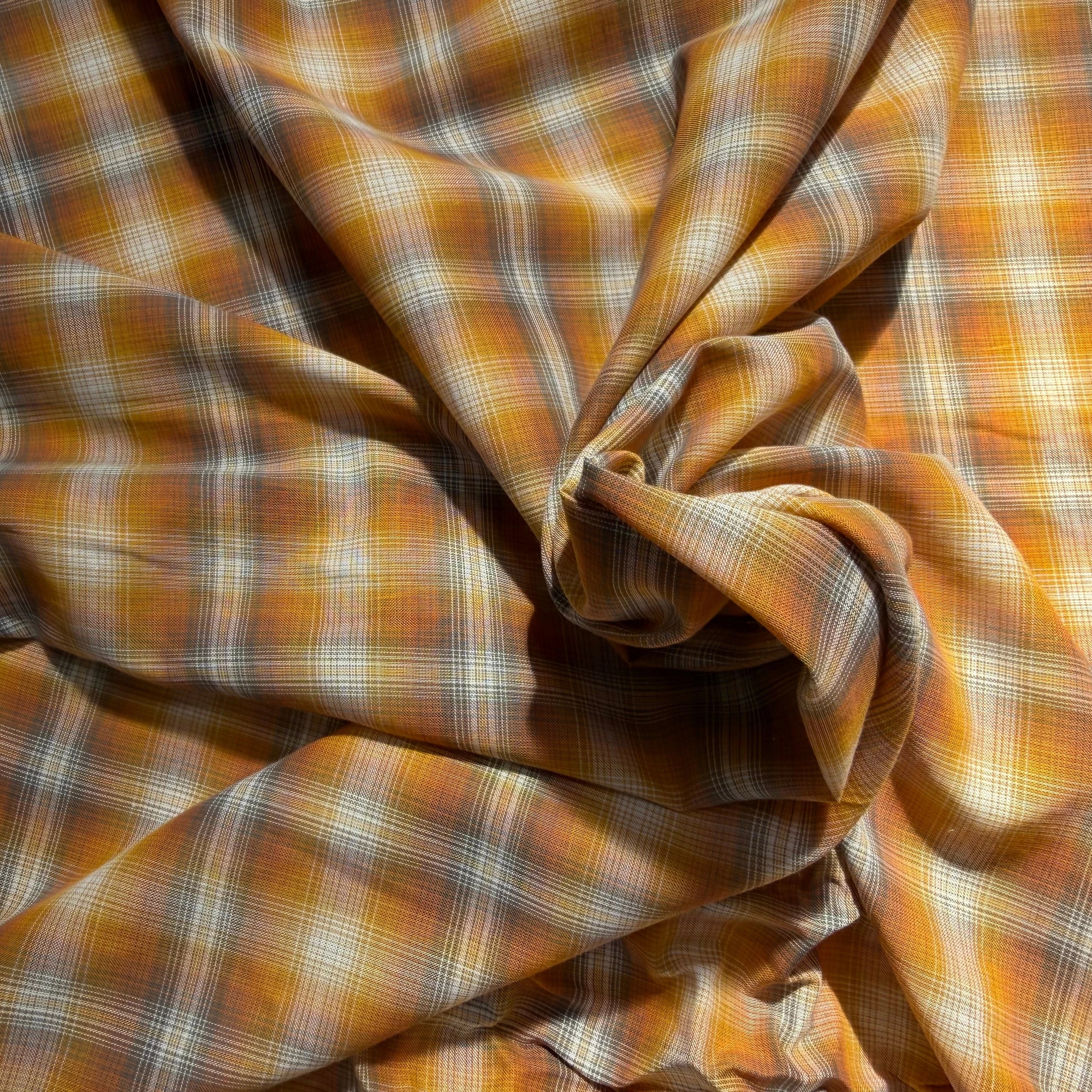 VOILE COTON CARREAUX ORANGE - My Little Coupon