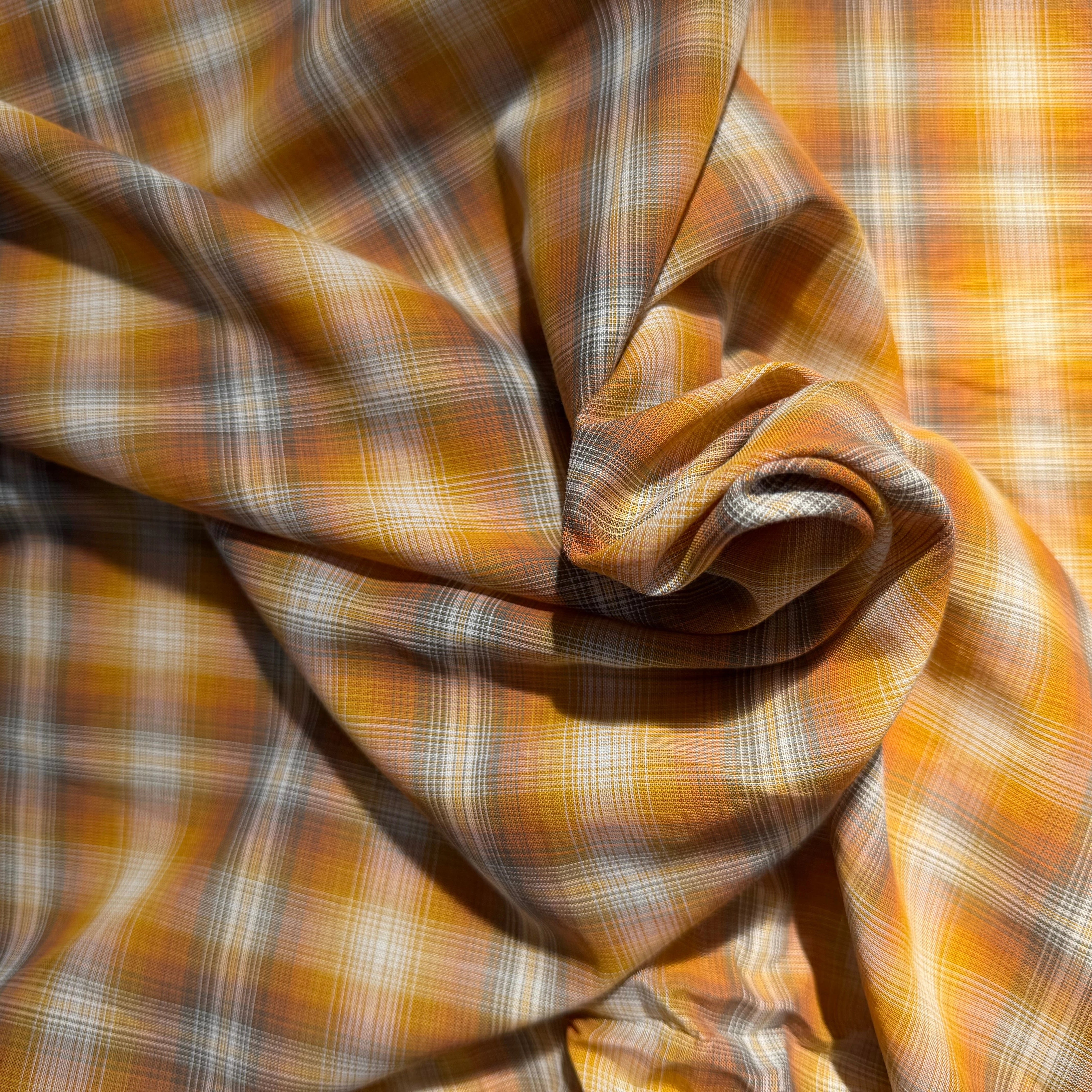 VOILE COTON CARREAUX ORANGE - My Little Coupon