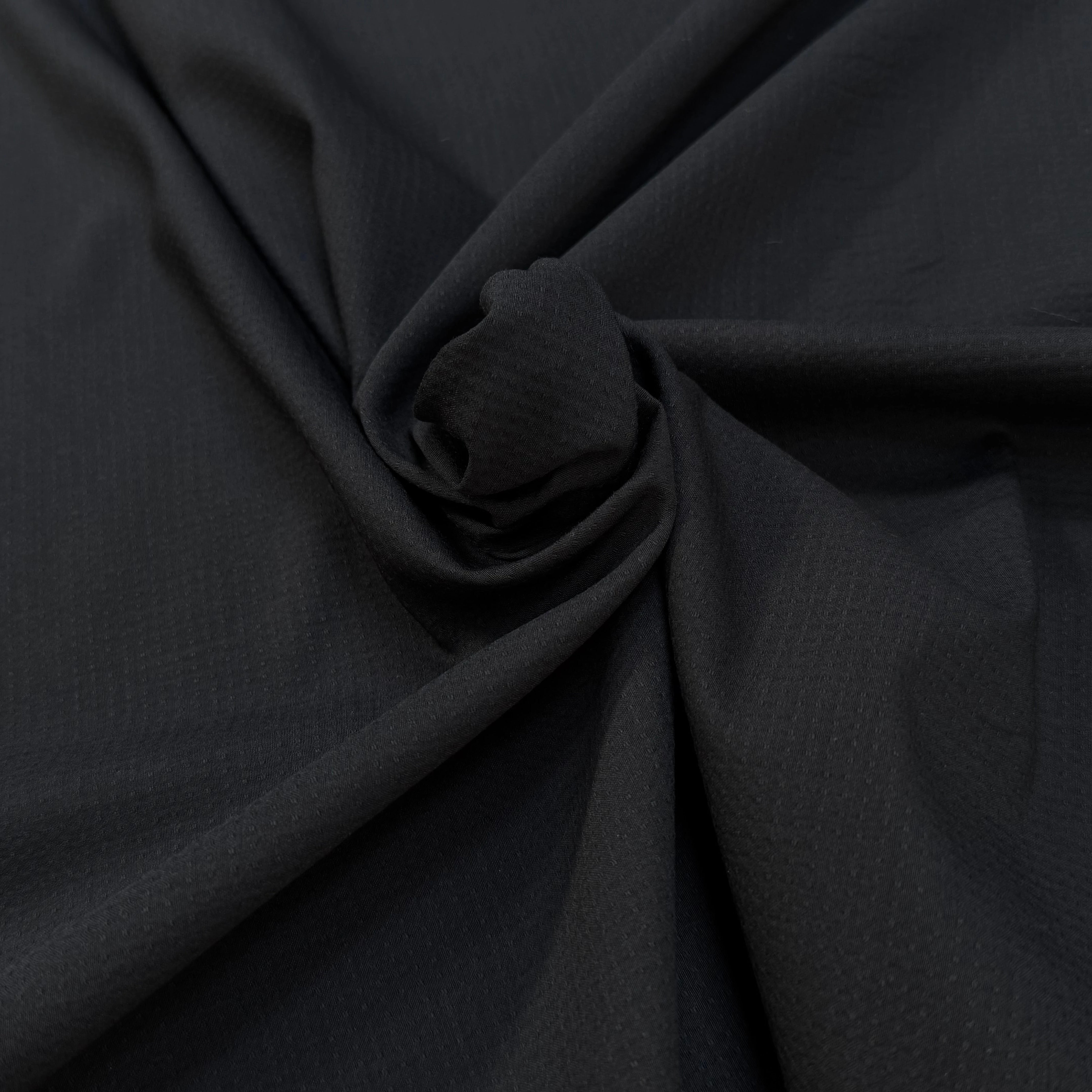 VOILE COTON GAUFFRÉ ANTHRACITE - My Little Coupon