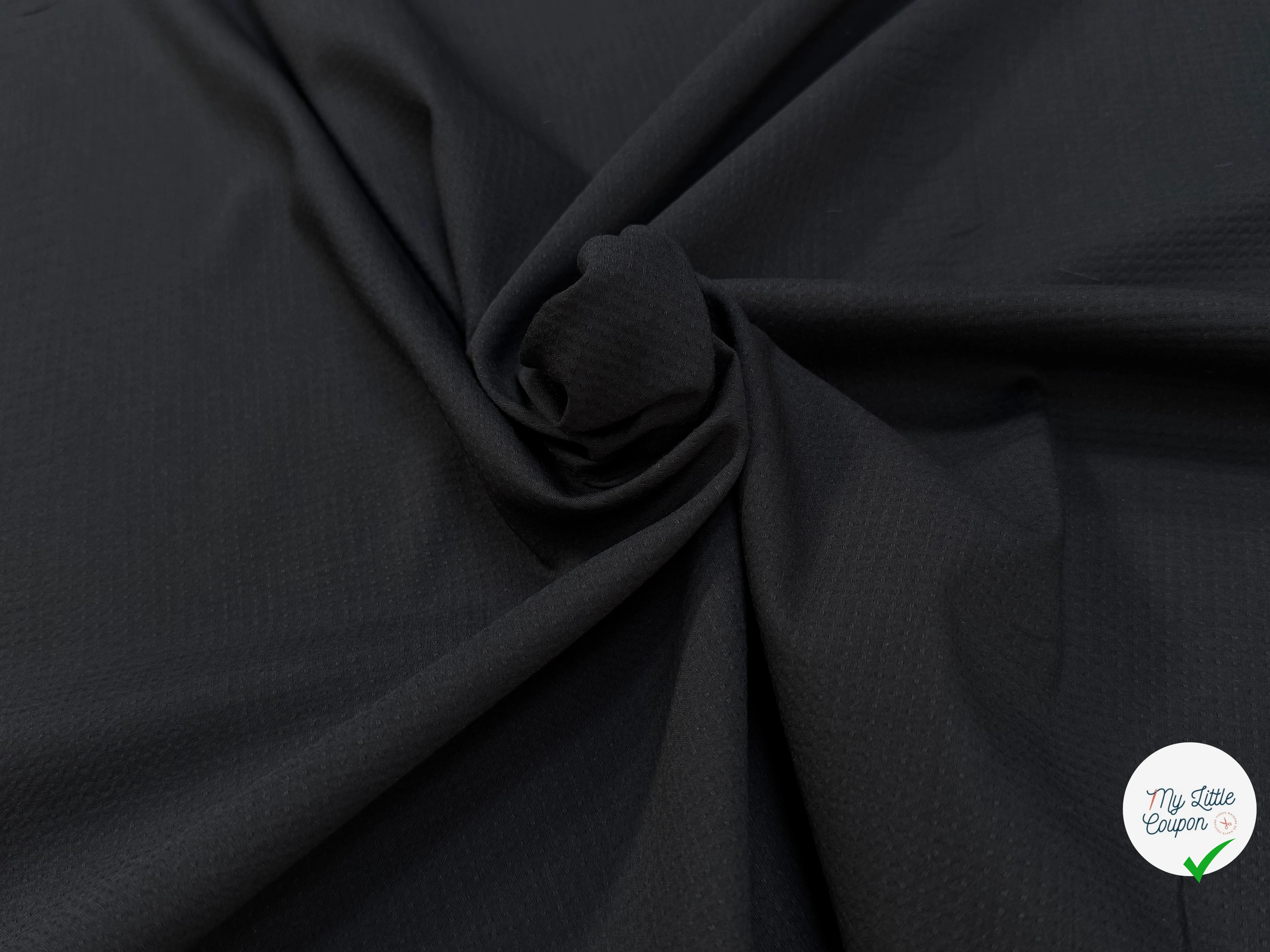 VOILE COTON GAUFFRÉ ANTHRACITE - My Little Coupon