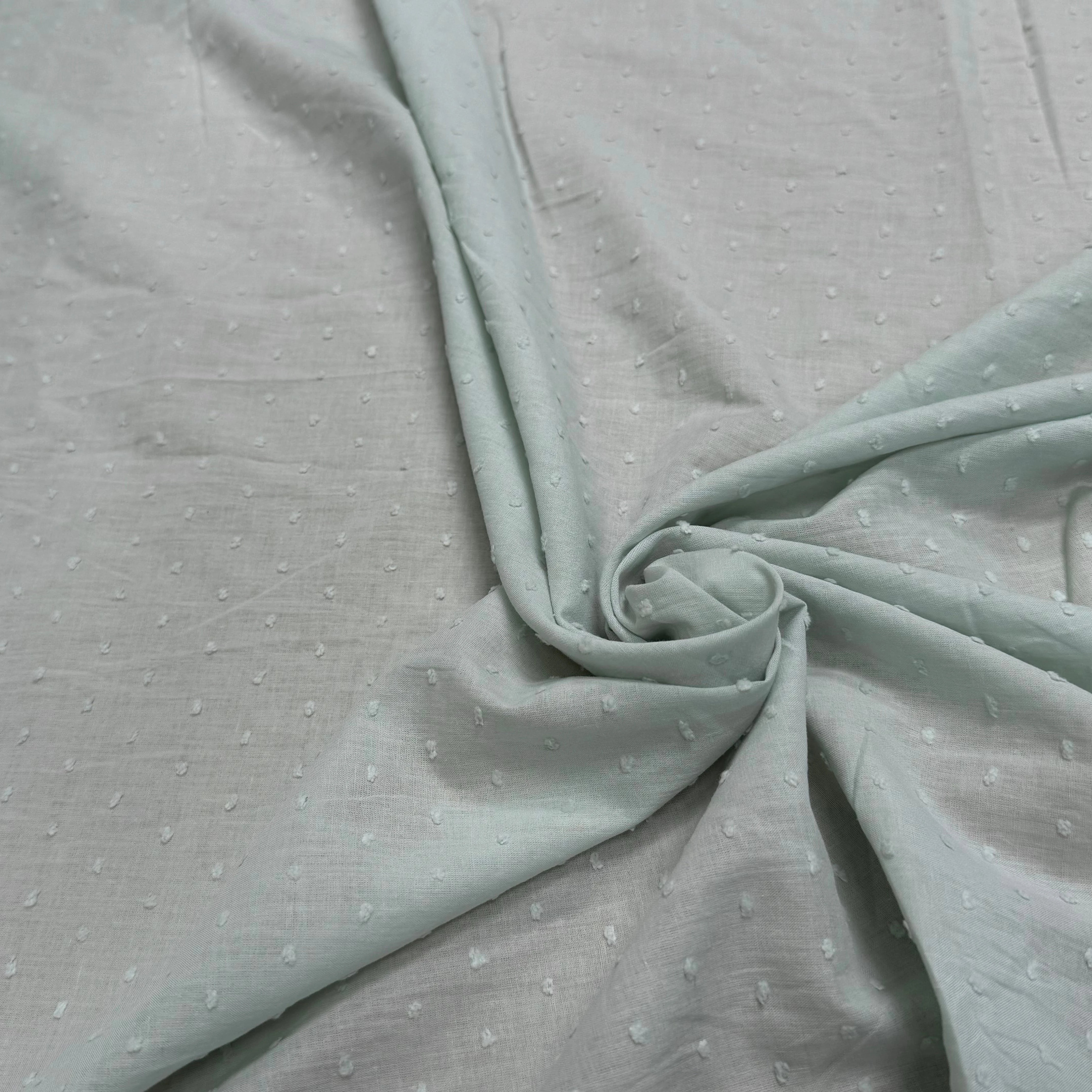 VOILE COTON PLUMETIS BLEU CIEL - My Little Coupon