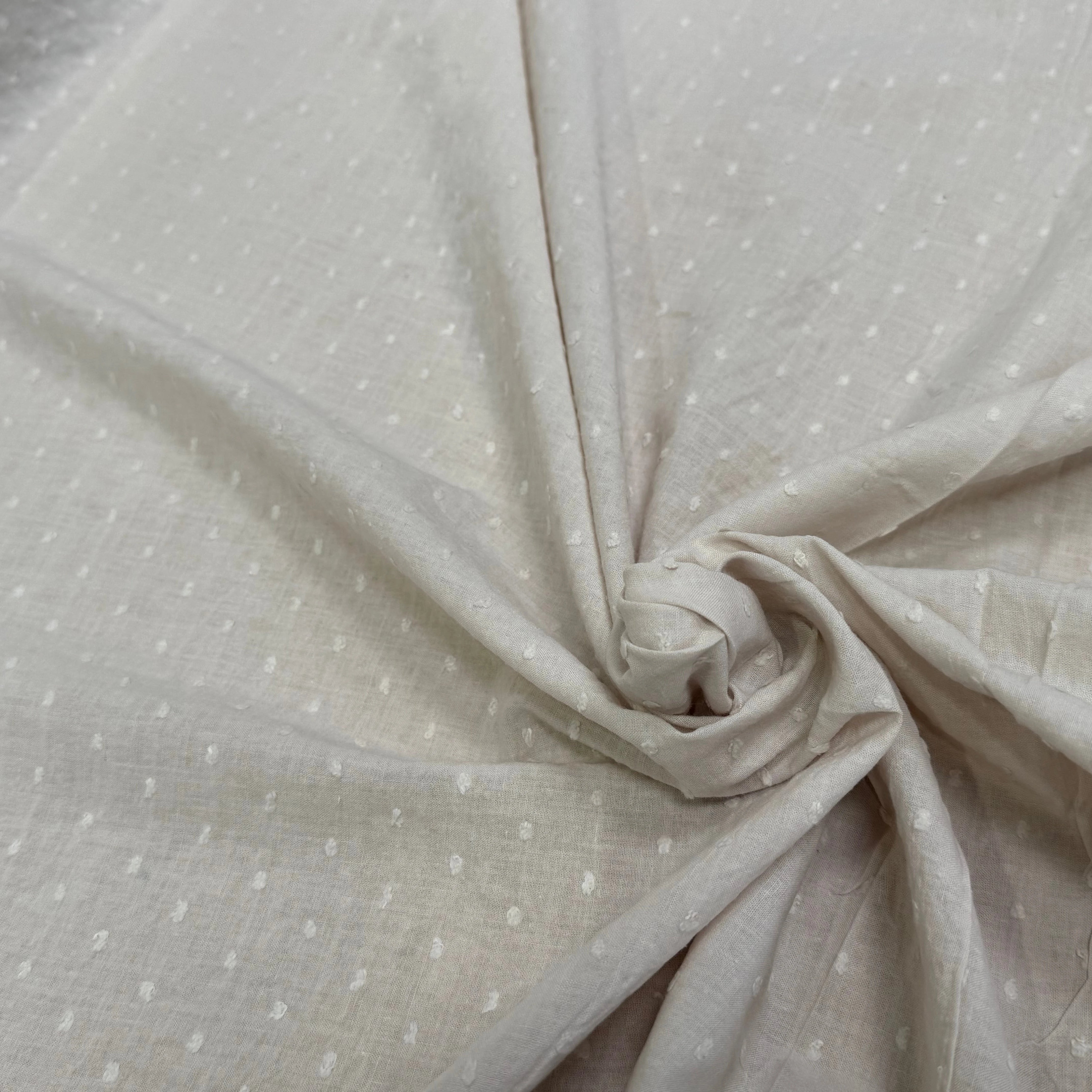 VOILE COTON PLUMETIS ÉCRU - My Little Coupon