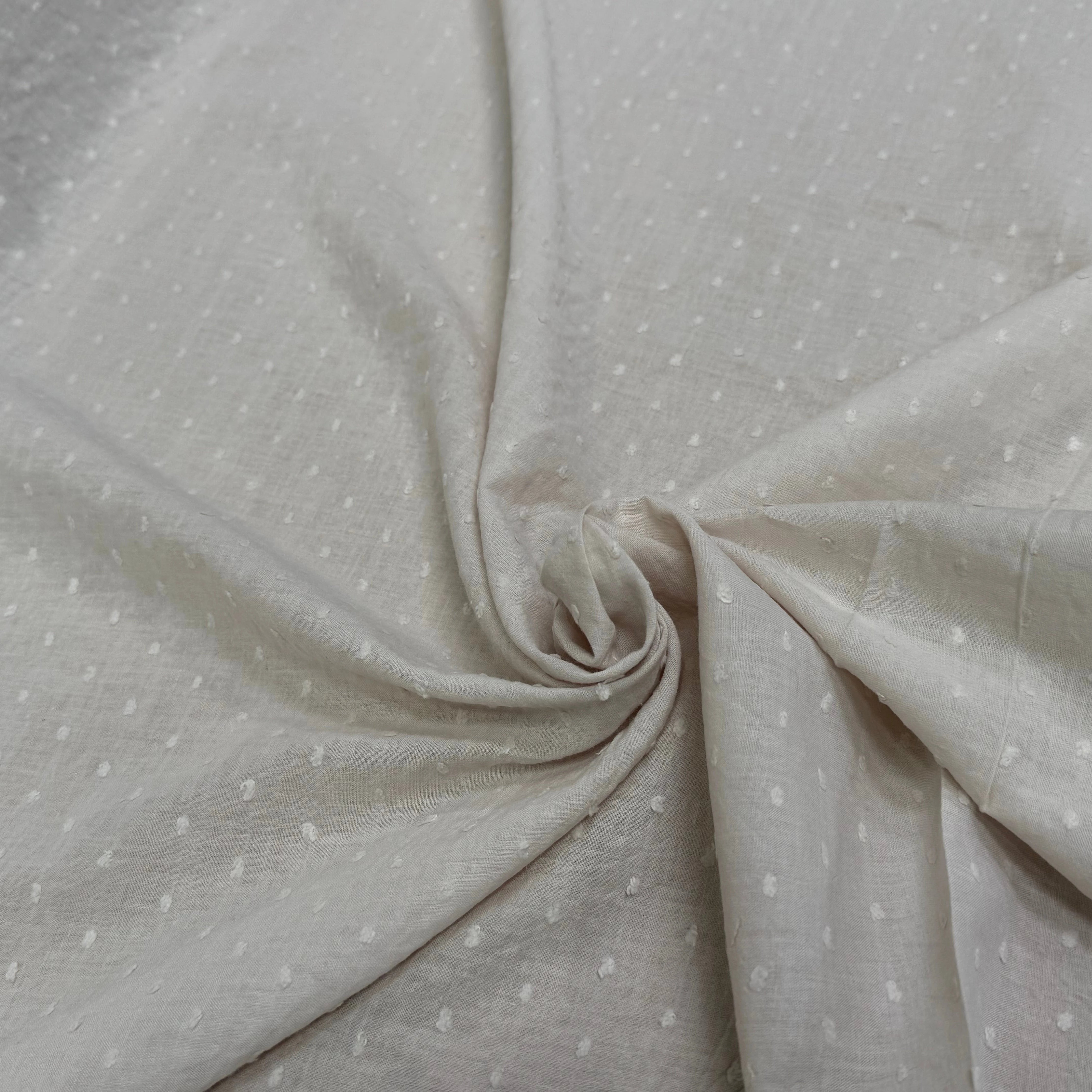 VOILE COTON PLUMETIS ÉCRU - My Little Coupon