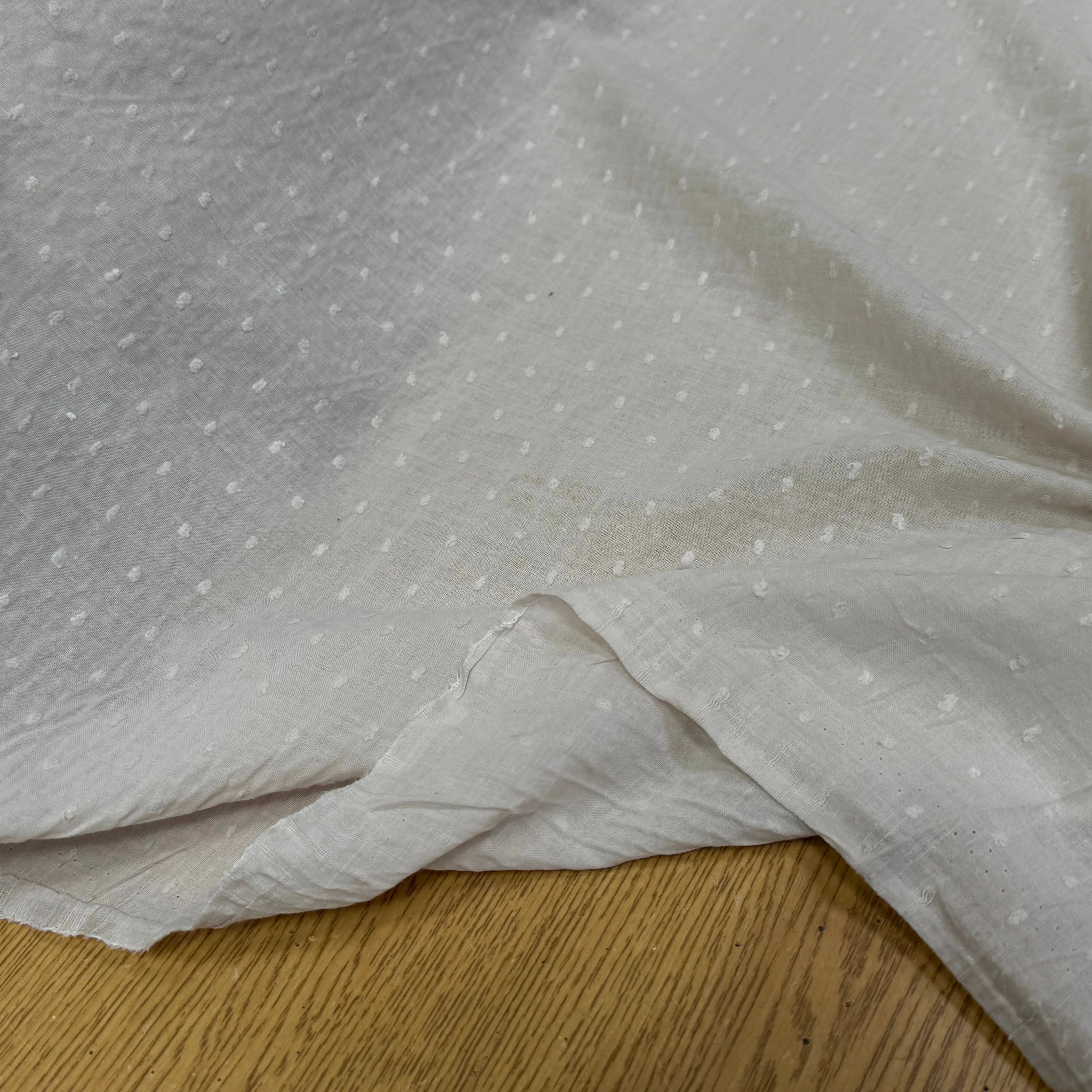 VOILE COTON PLUMETIS ÉCRU - My Little Coupon