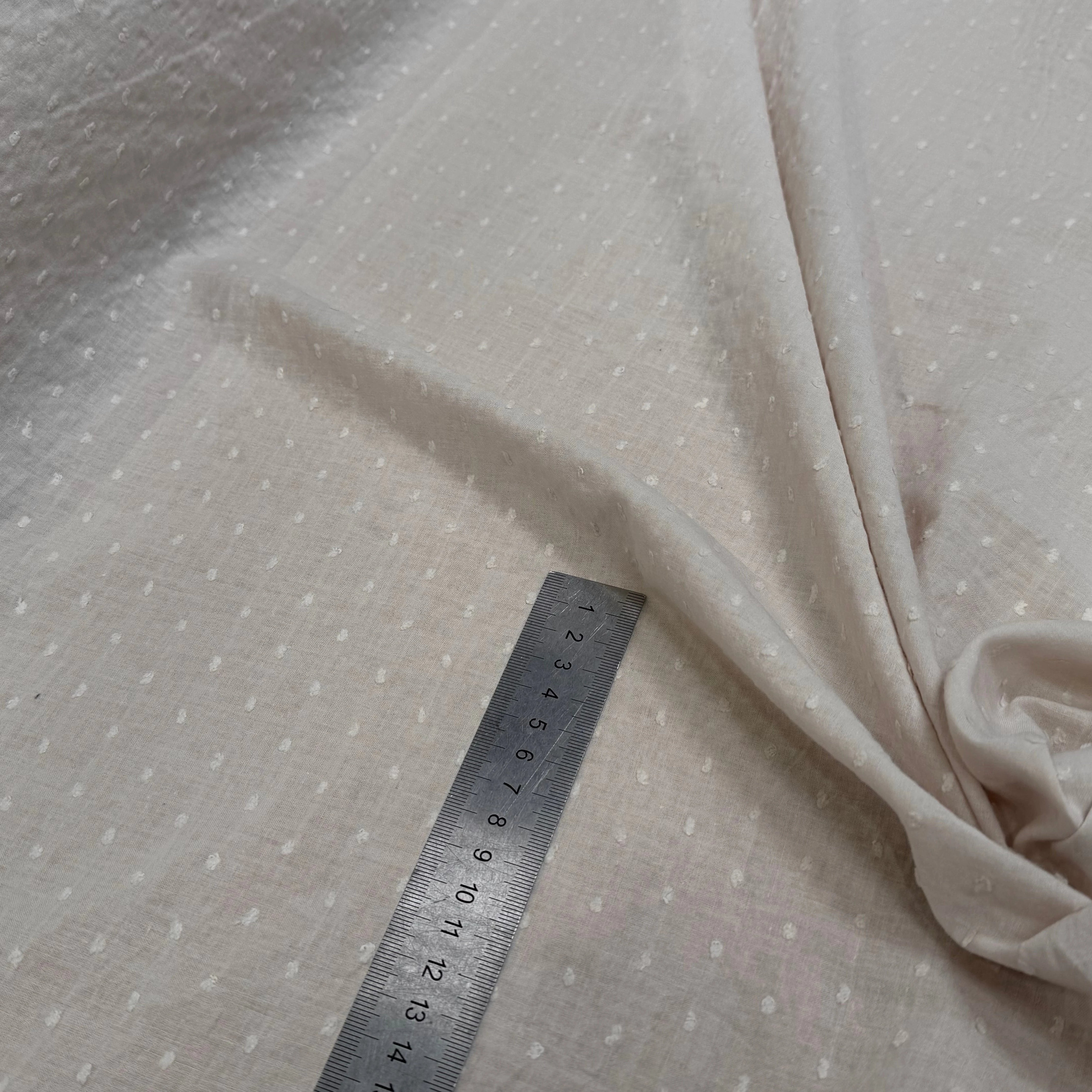 VOILE COTON PLUMETIS ÉCRU - My Little Coupon