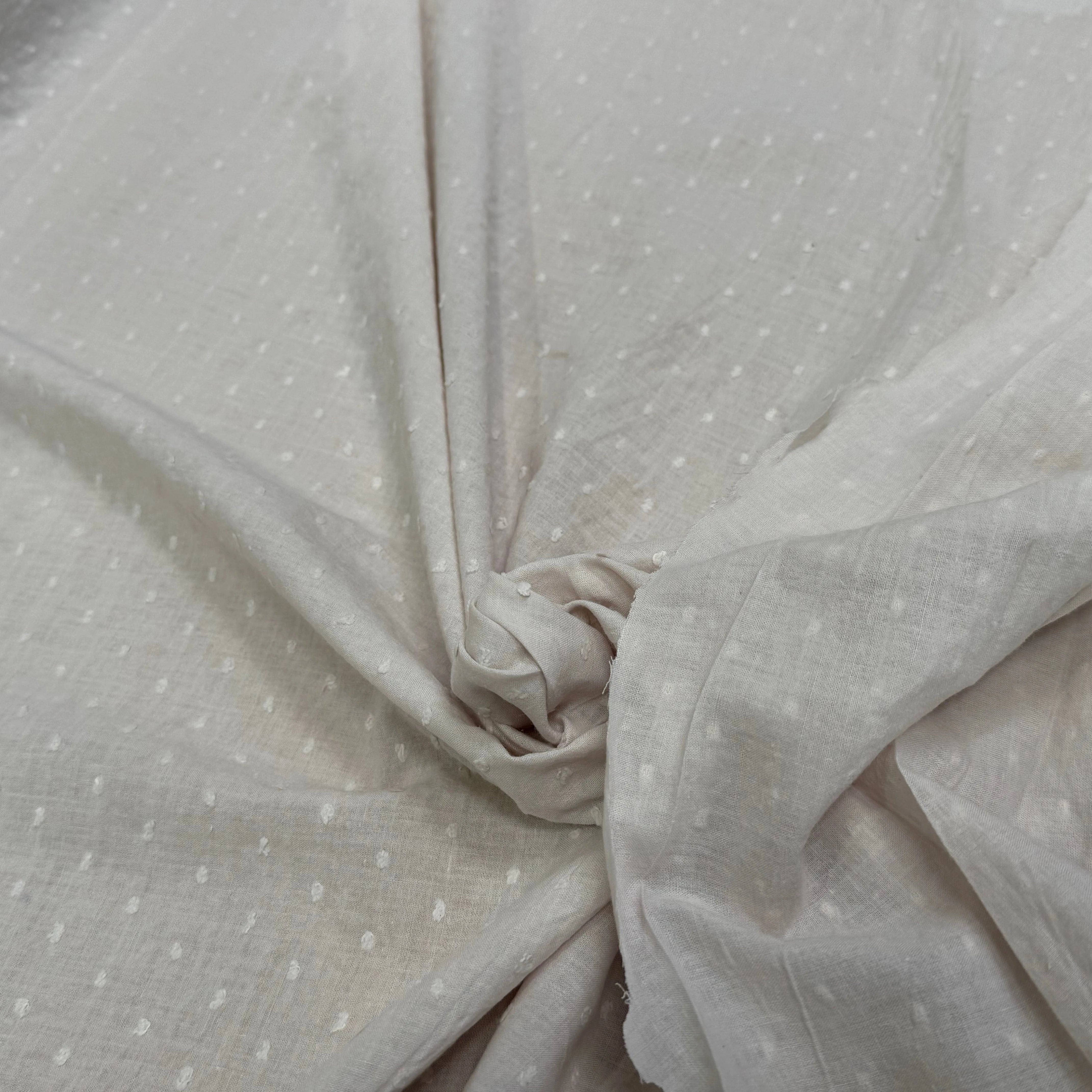 VOILE COTON PLUMETIS ÉCRU - My Little Coupon