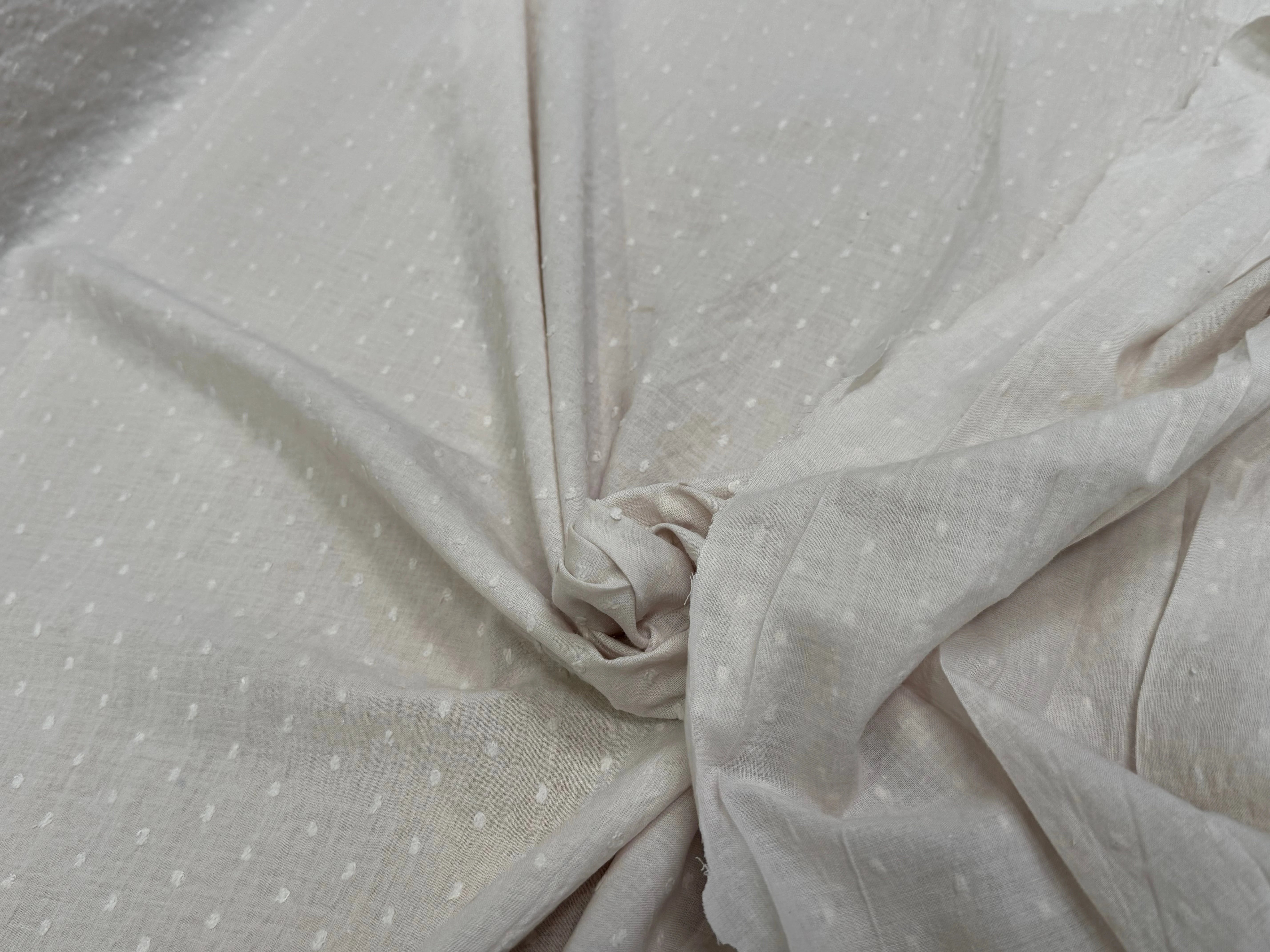 VOILE COTON PLUMETIS ÉCRU - My Little Coupon