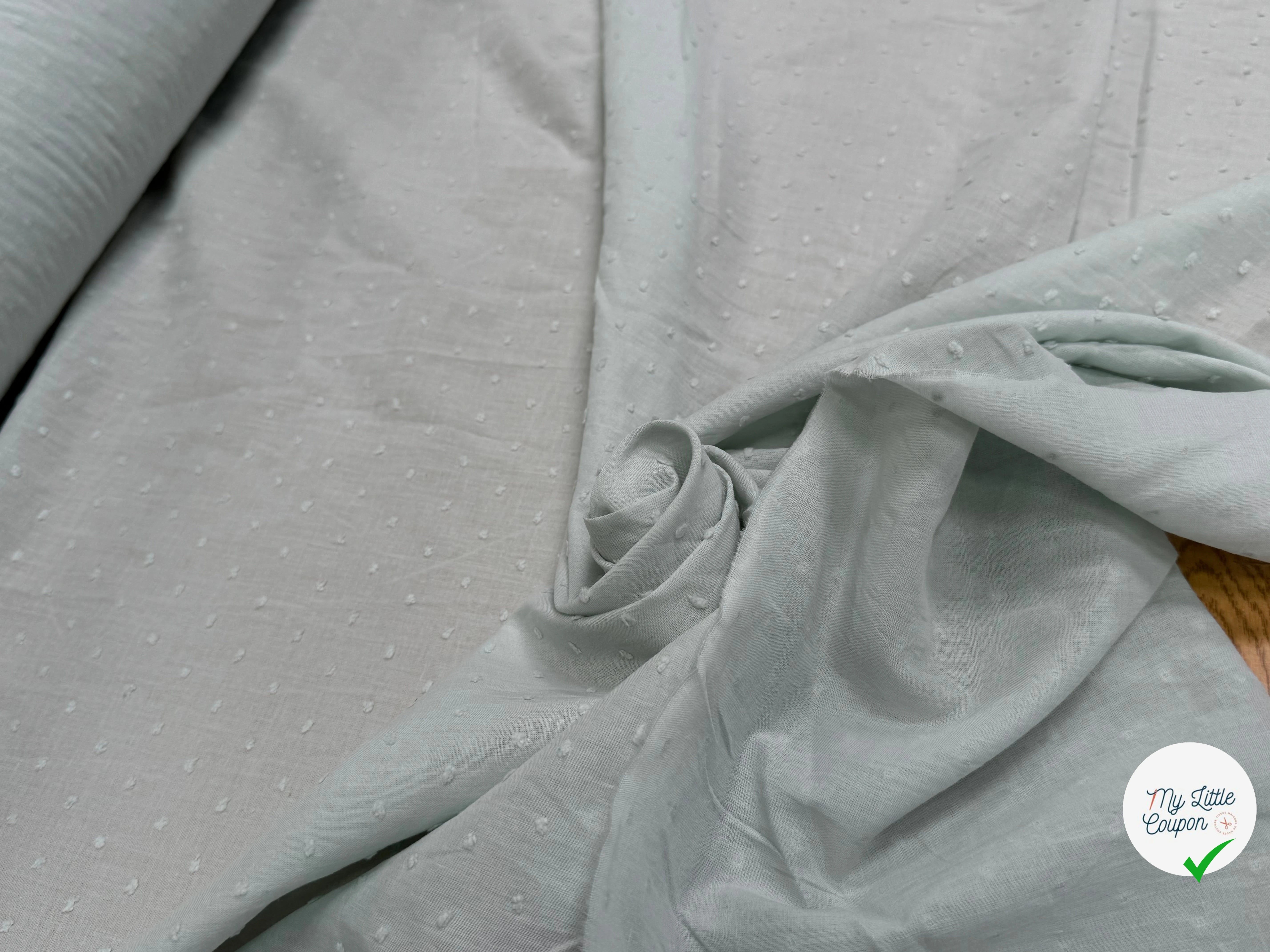 VOILE COTON PLUMETIS LIGHT GREEN - My Little Coupon