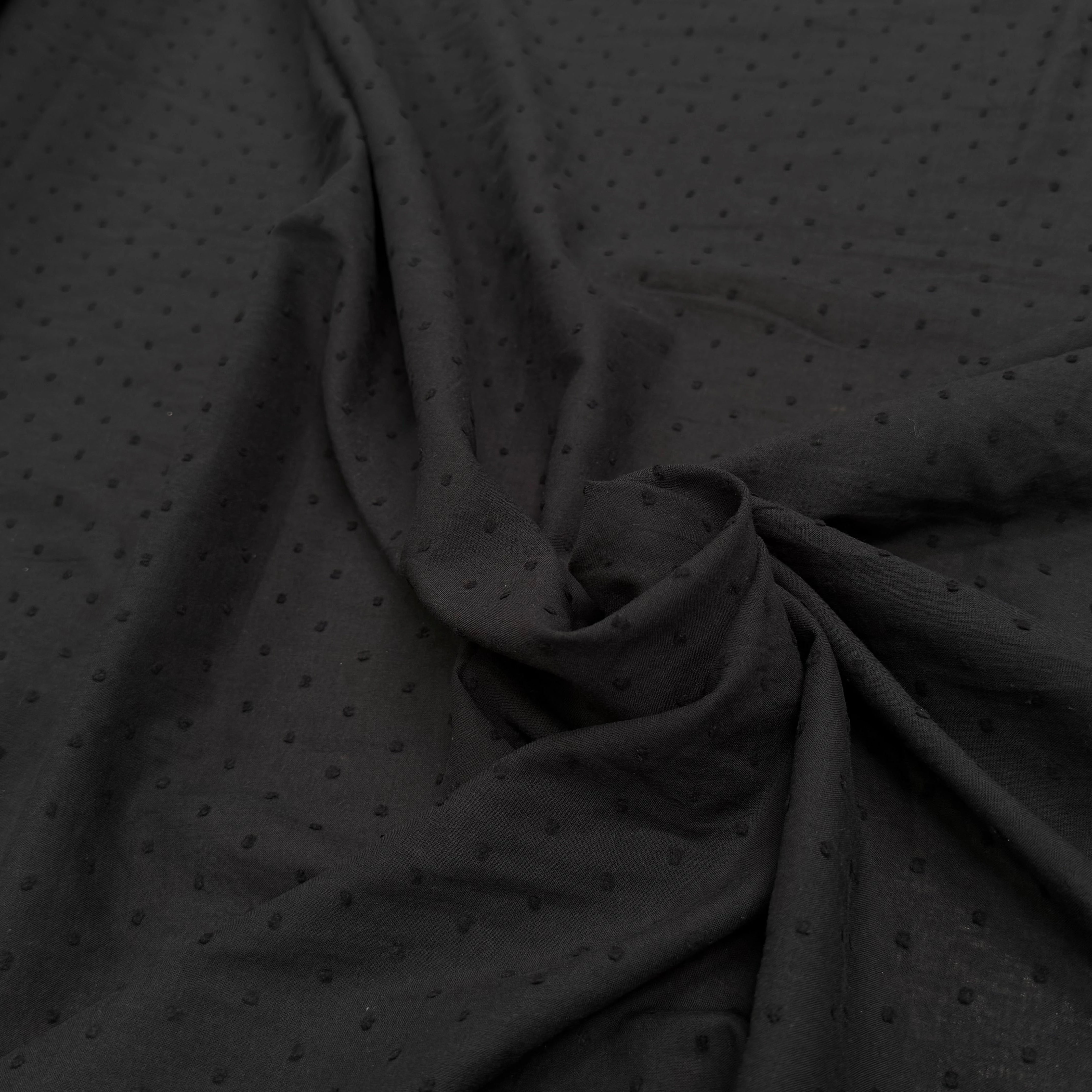 VOILE COTON PLUMETIS NOIR - My Little Coupon