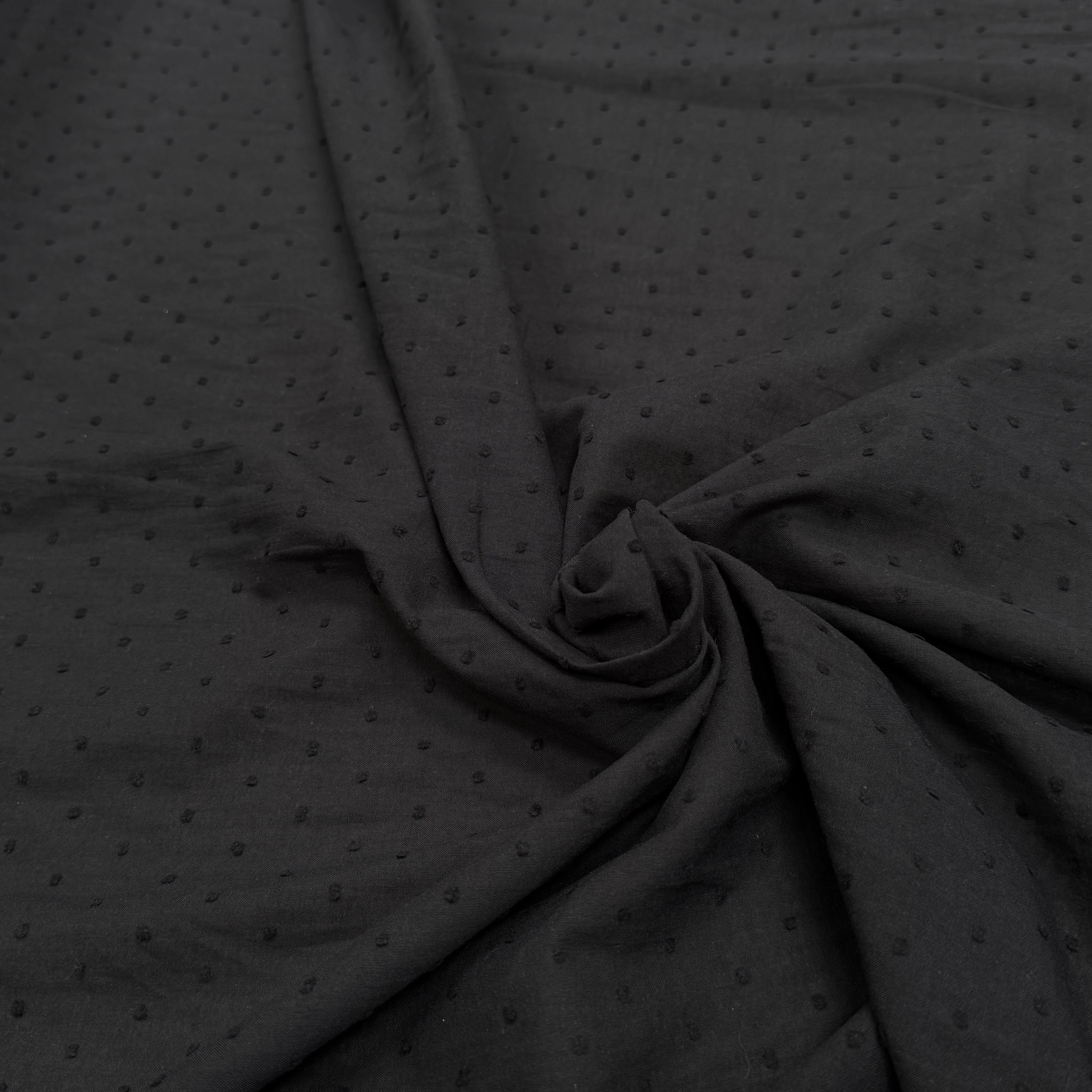 VOILE COTON PLUMETIS NOIR - My Little Coupon