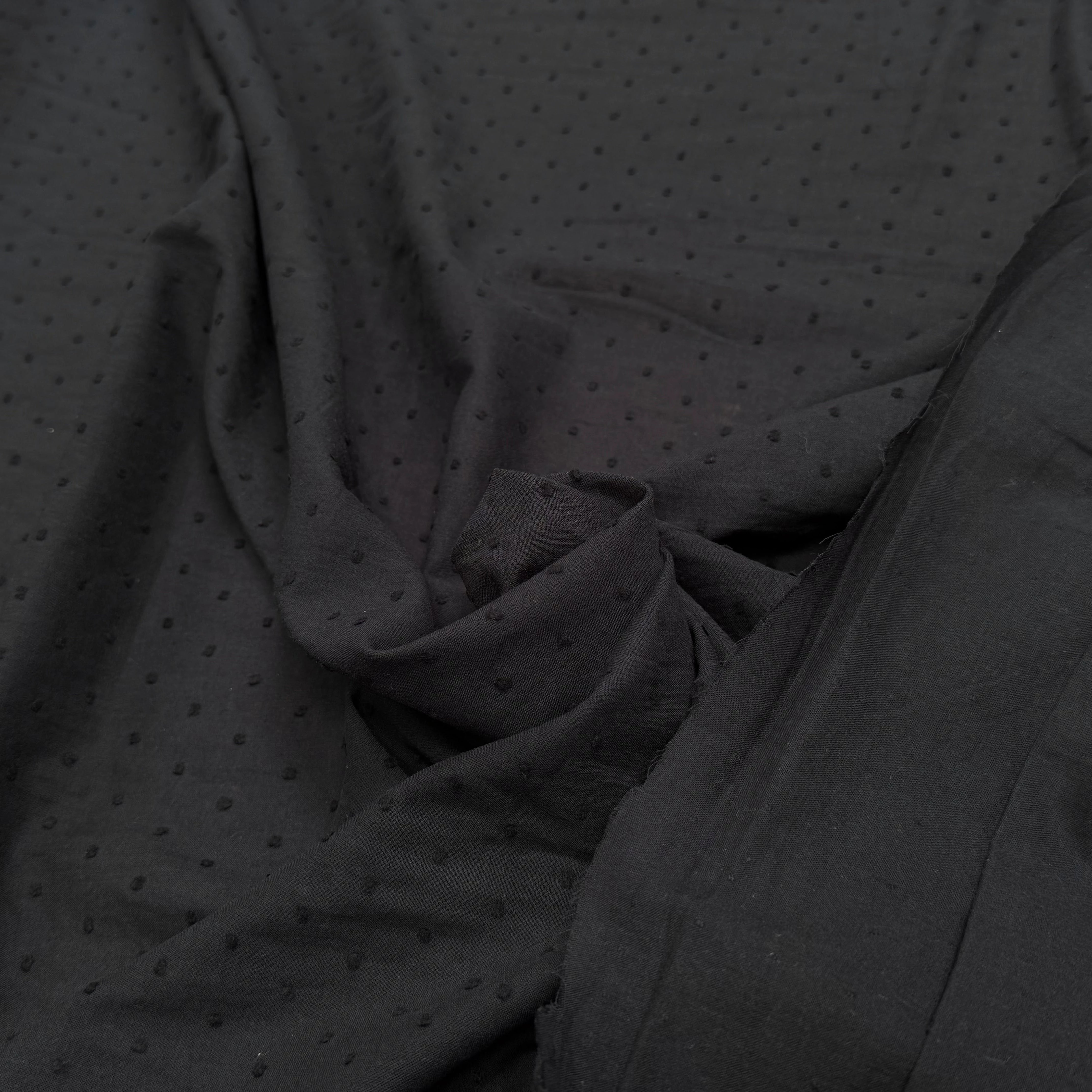 VOILE COTON PLUMETIS NOIR - My Little Coupon