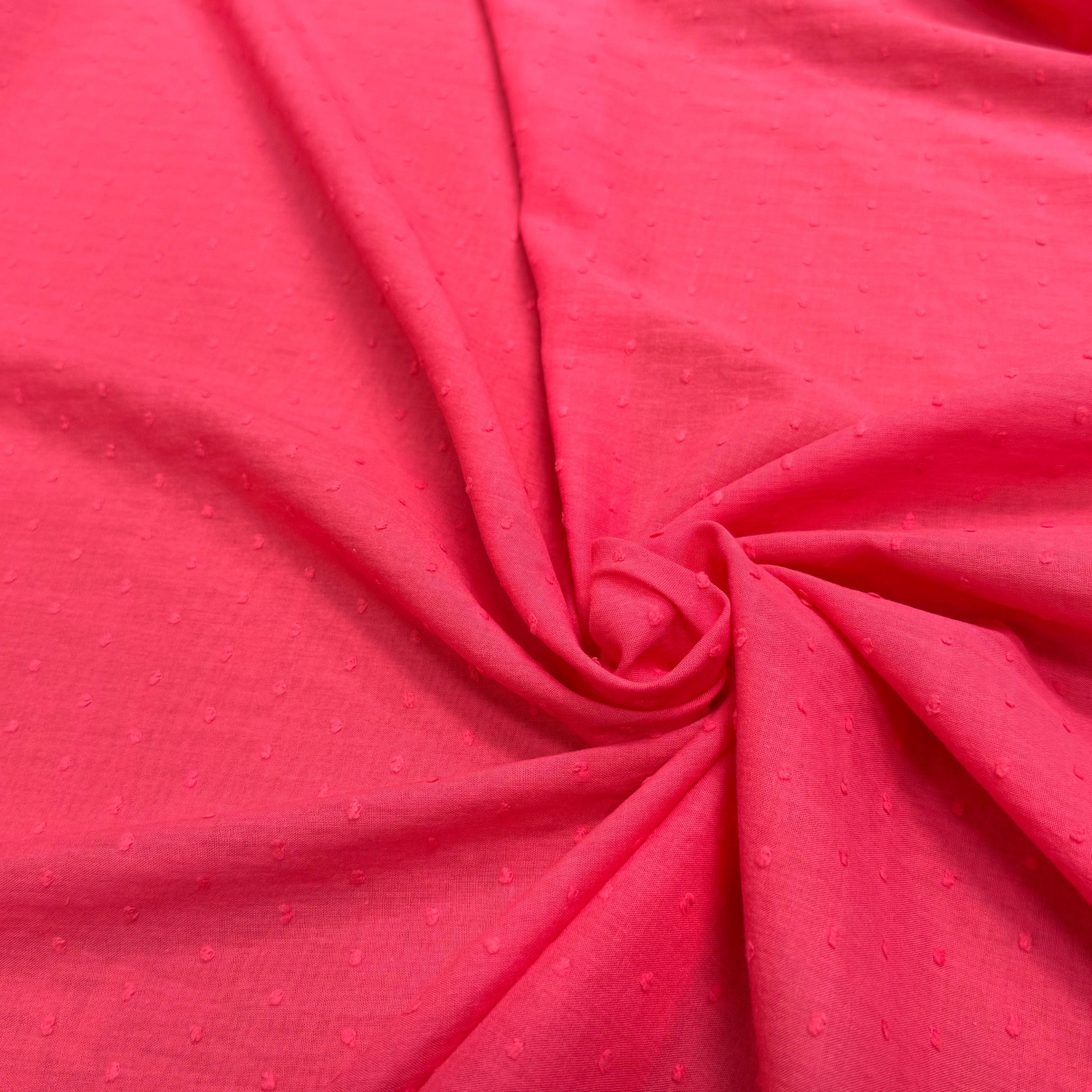 VOILE COTON PLUMETIS ROSE PIQUANT - My Little Coupon
