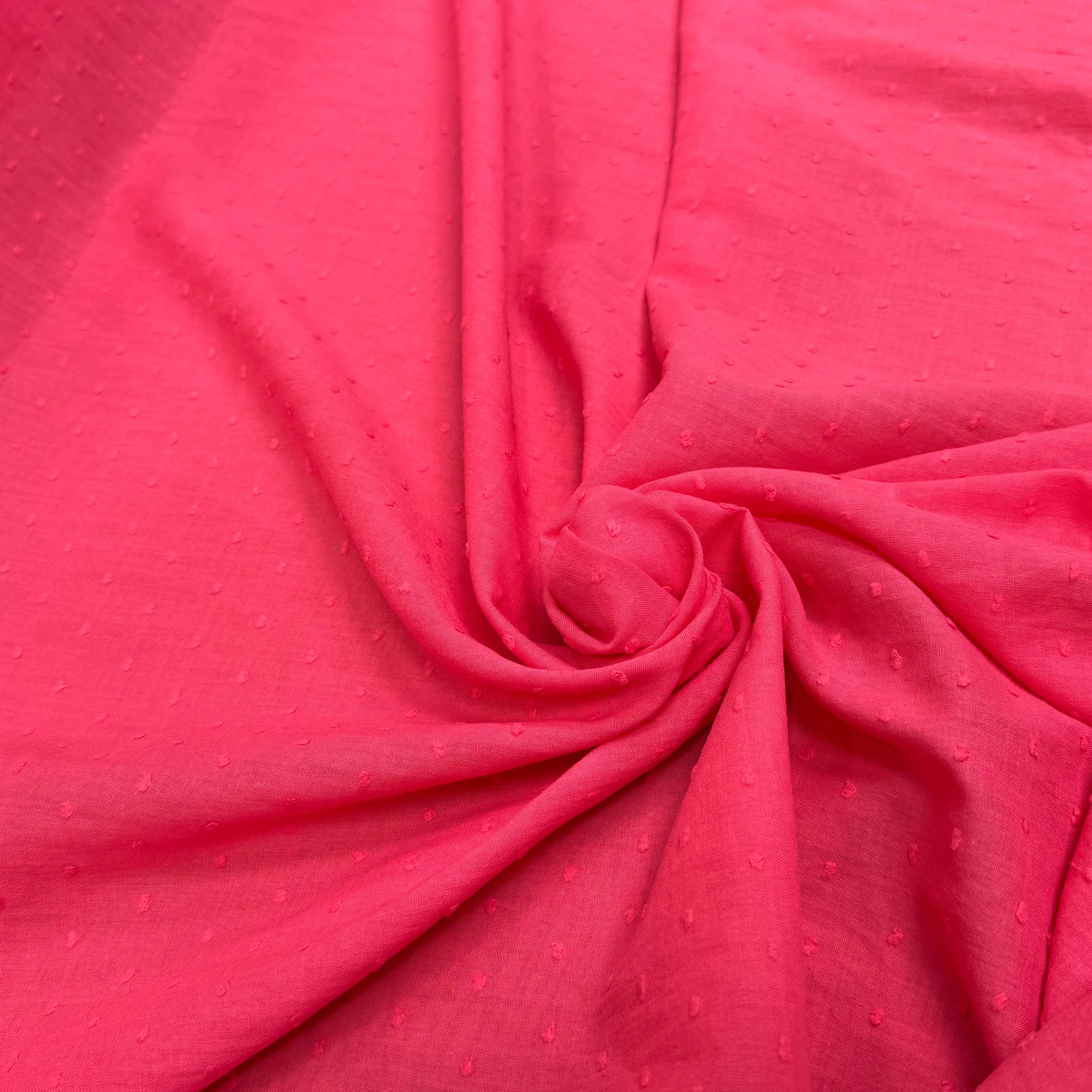VOILE COTON PLUMETIS ROSE PIQUANT - My Little Coupon