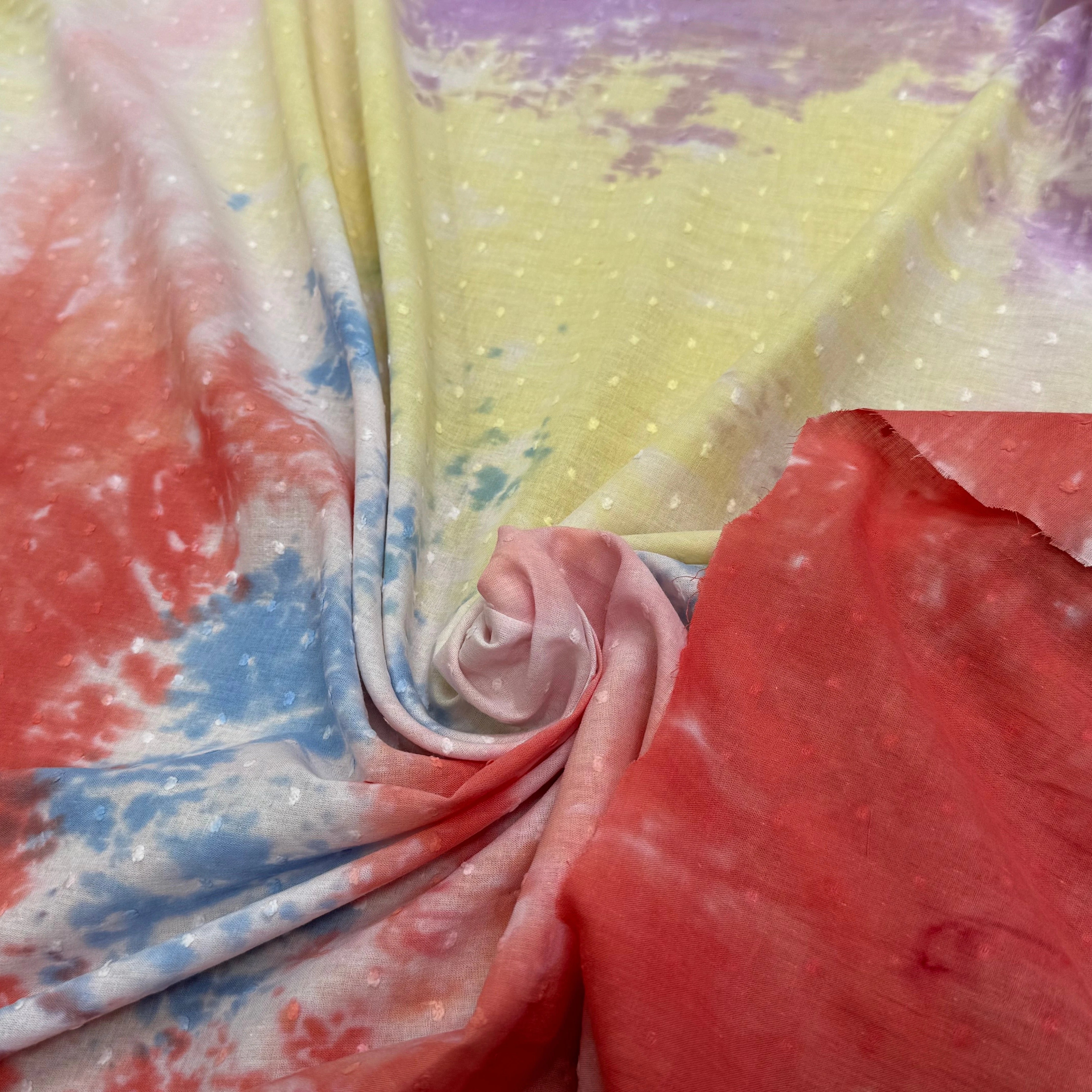 VOILE COTON PLUMETIS TIE AND DYE - My Little Coupon