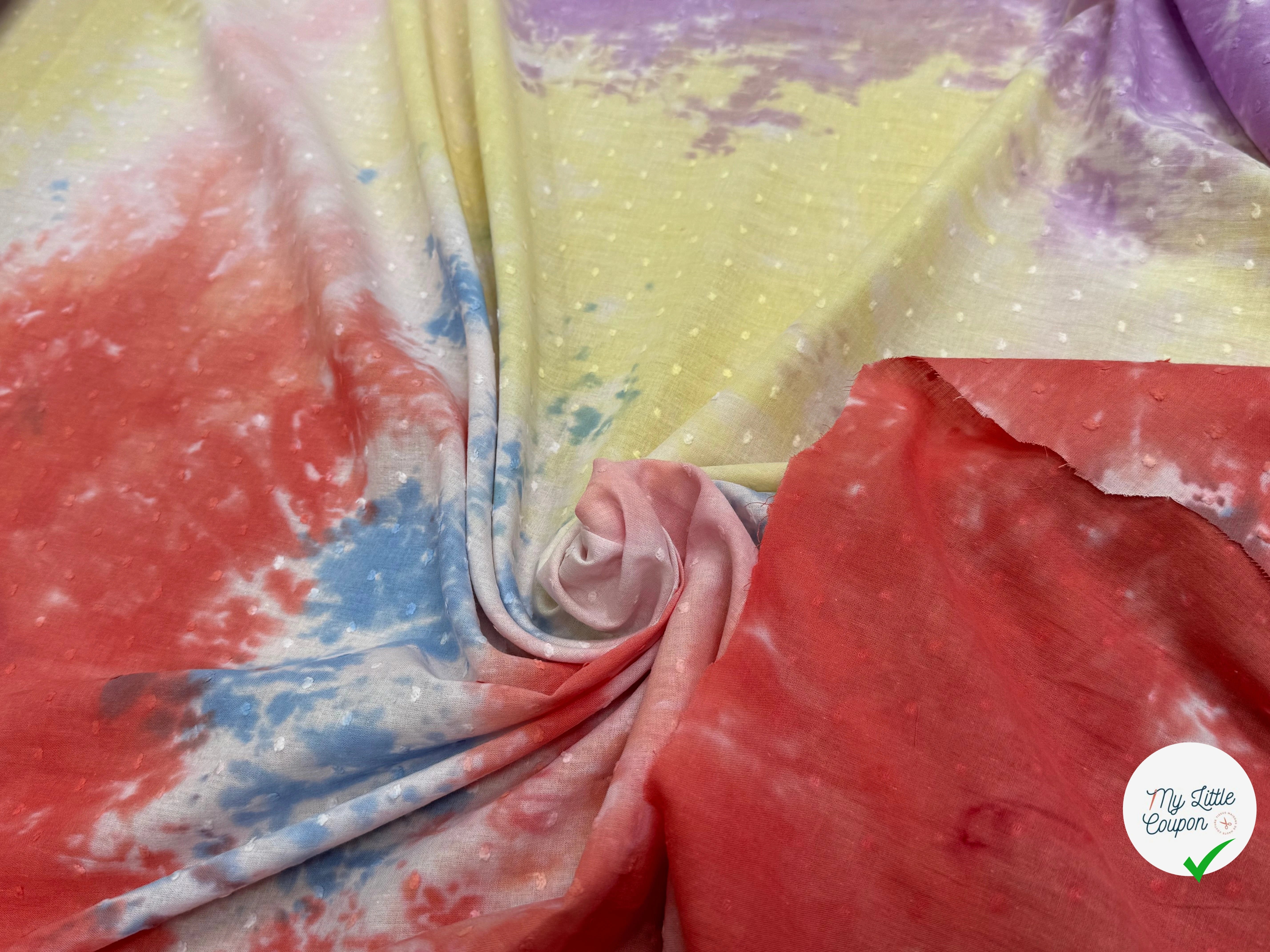 VOILE COTON PLUMETIS TIE AND DYE - My Little Coupon