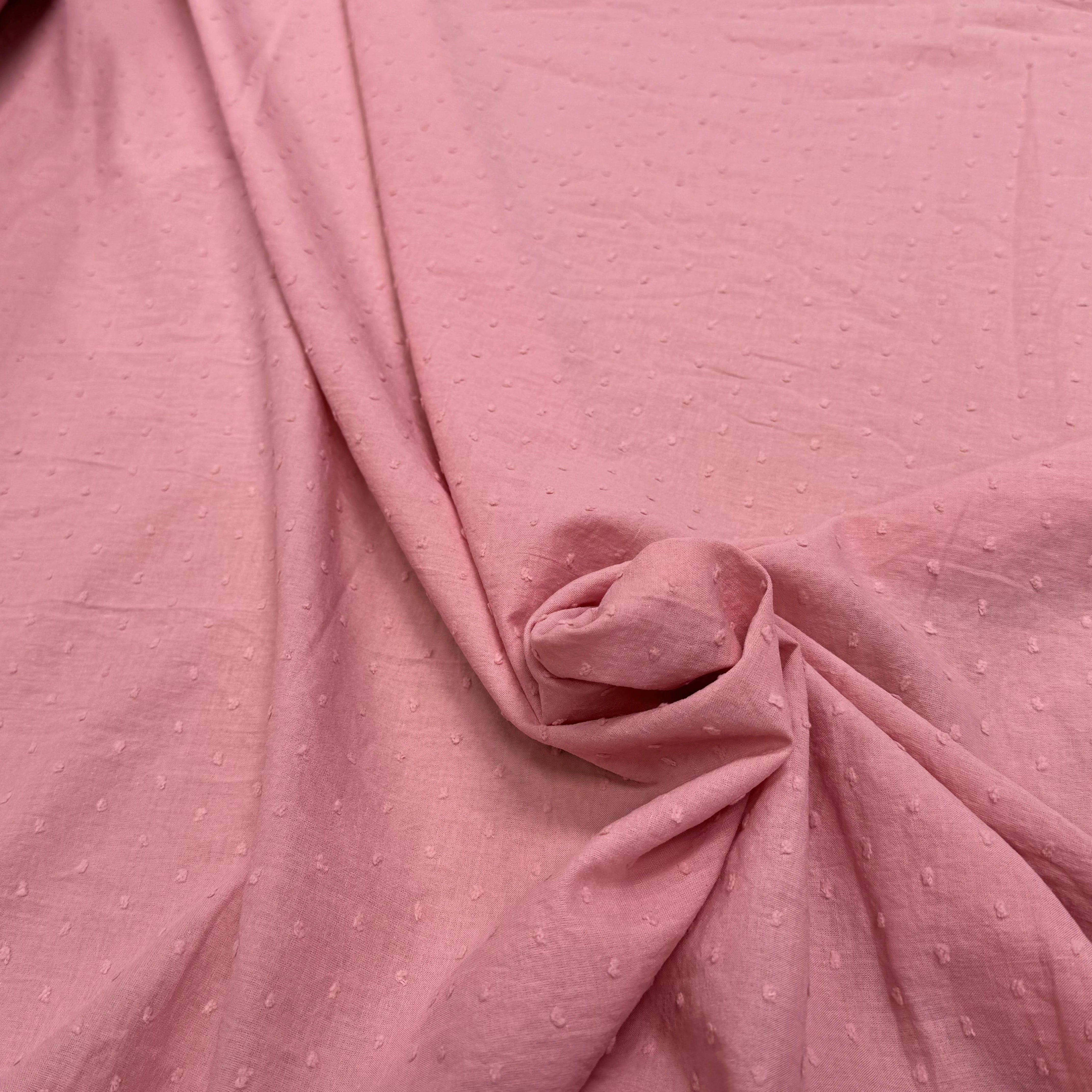 VOILE COTON PLUMETIS VIEUX ROSE - My Little Coupon