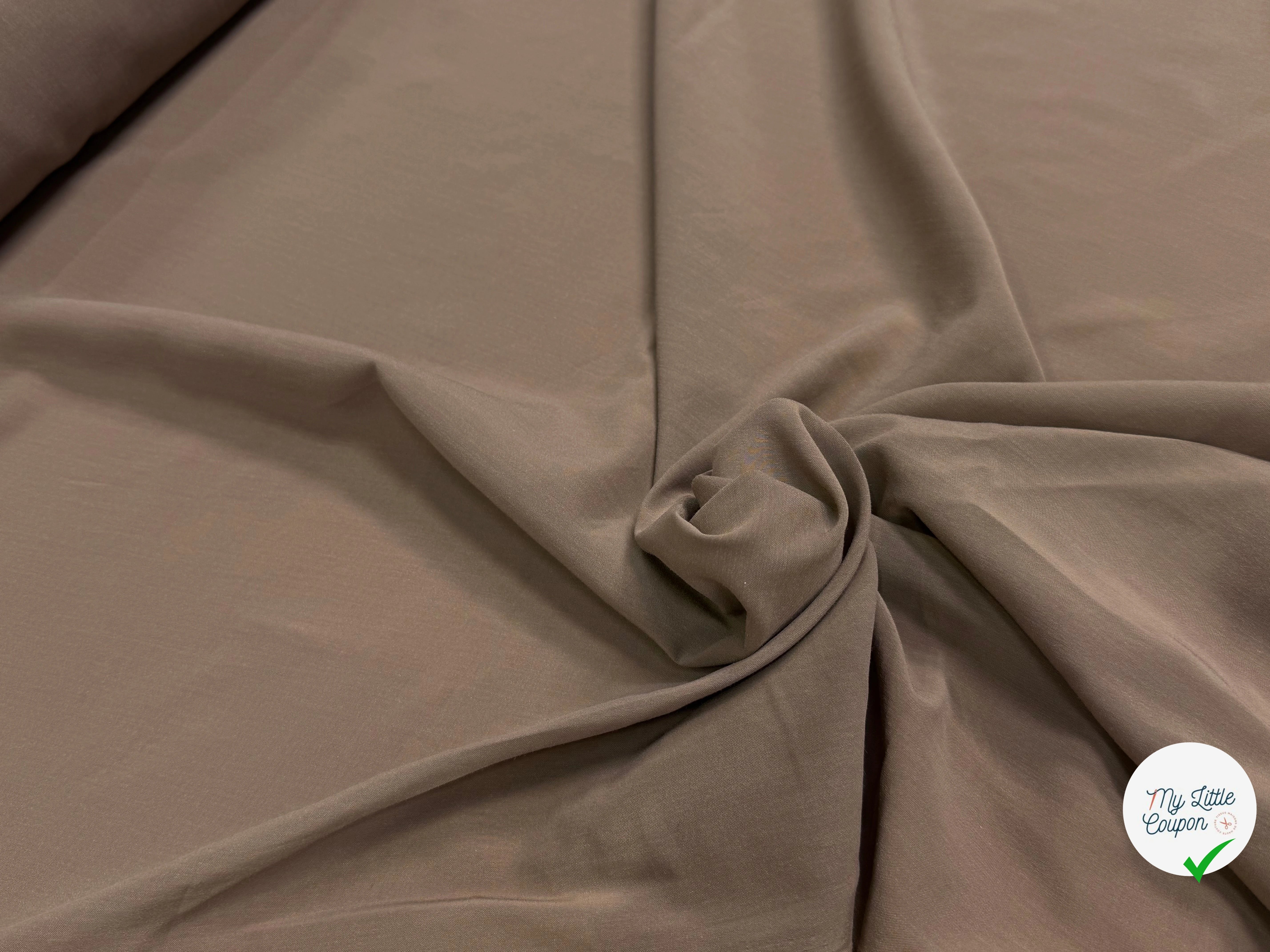 VOILE CREPÉ POLYVISCOSE MARRON - My Little Coupon