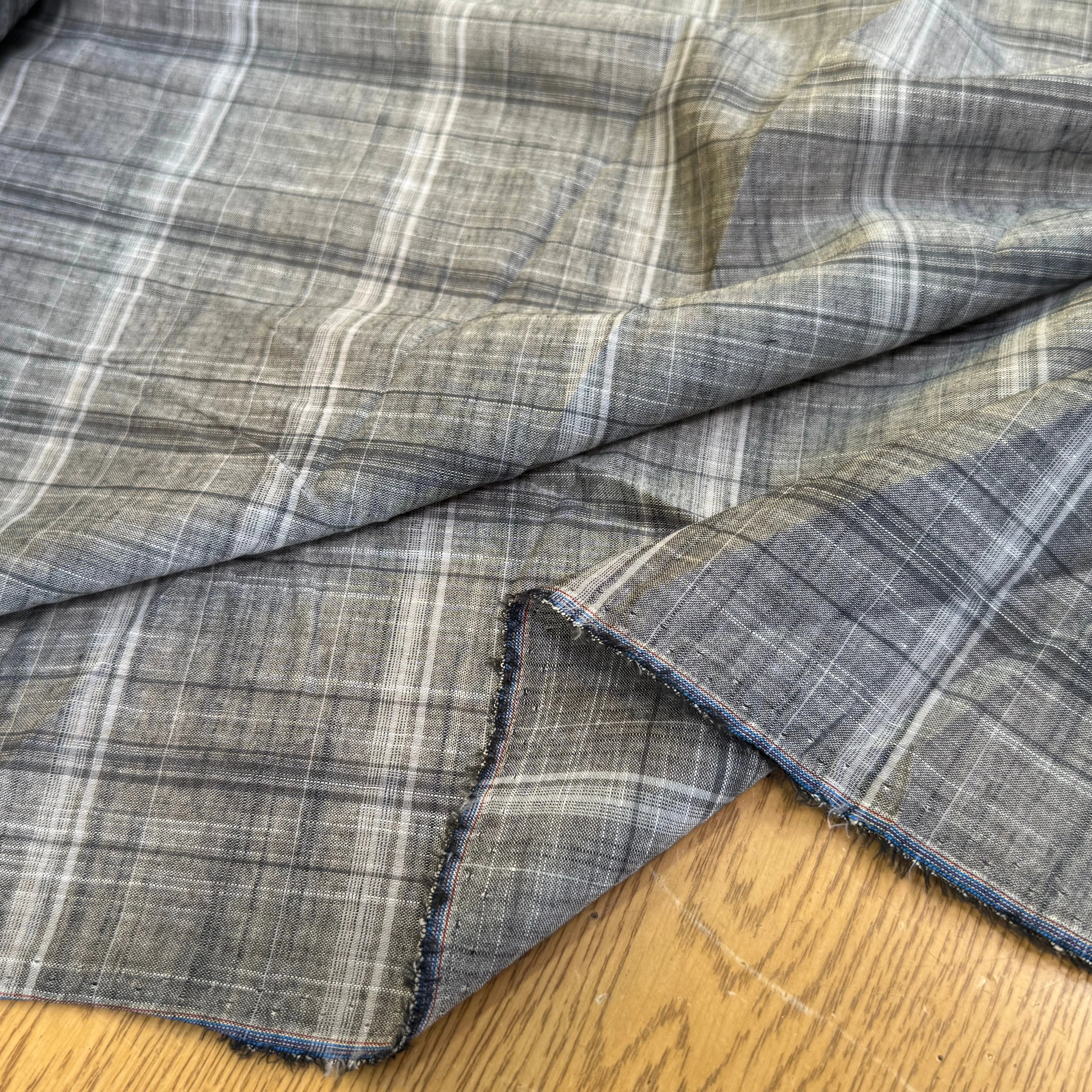 VOILE DE COTON À CARREAUX FINE RAYURES GRIS - My Little Coupon