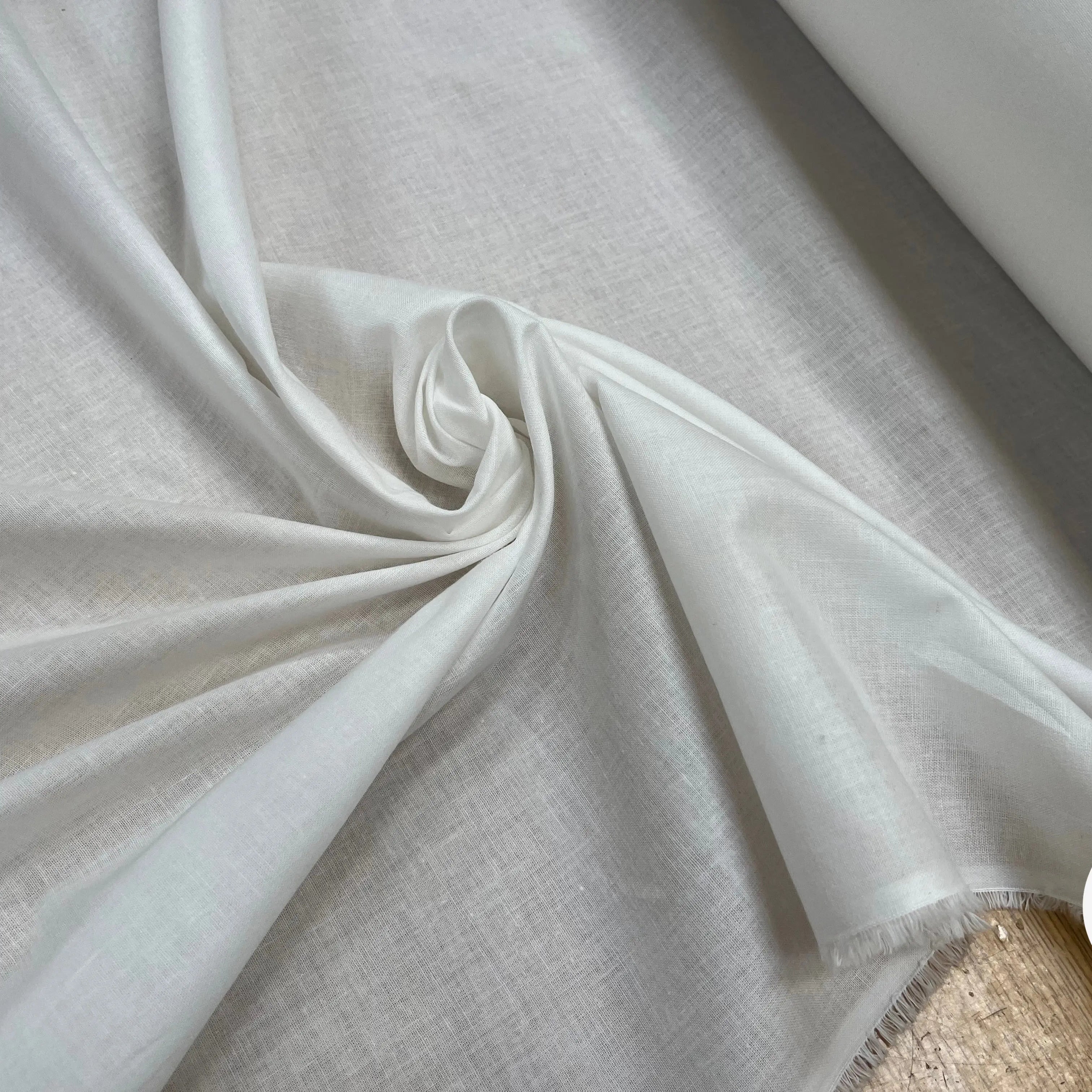 VOILE DE COTON BLANC CASSÉ BELLE DENSITÉ - My Little Coupon