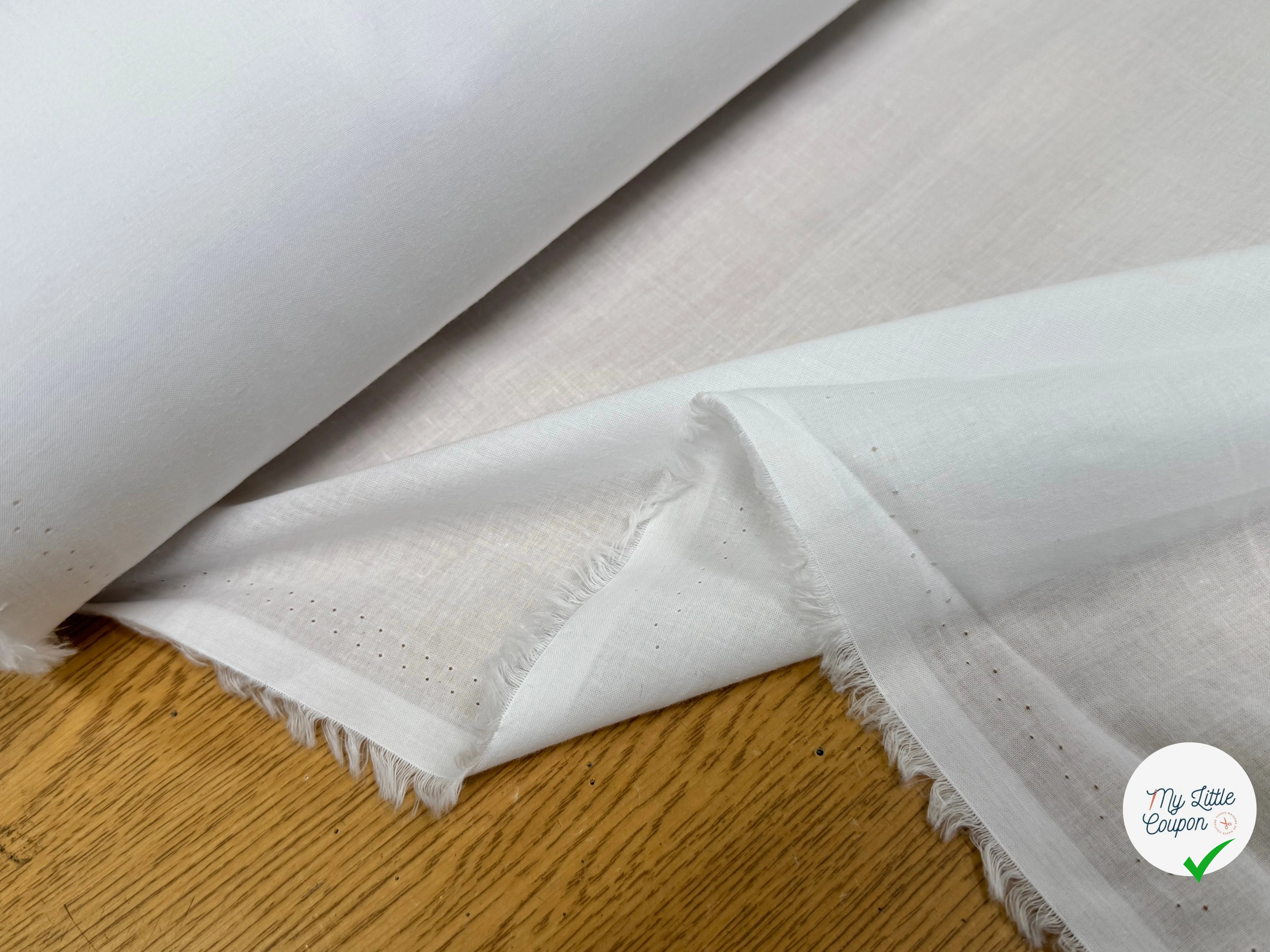 VOILE DE COTON BLANC OPTIQUE FLUIDE - My Little Coupon