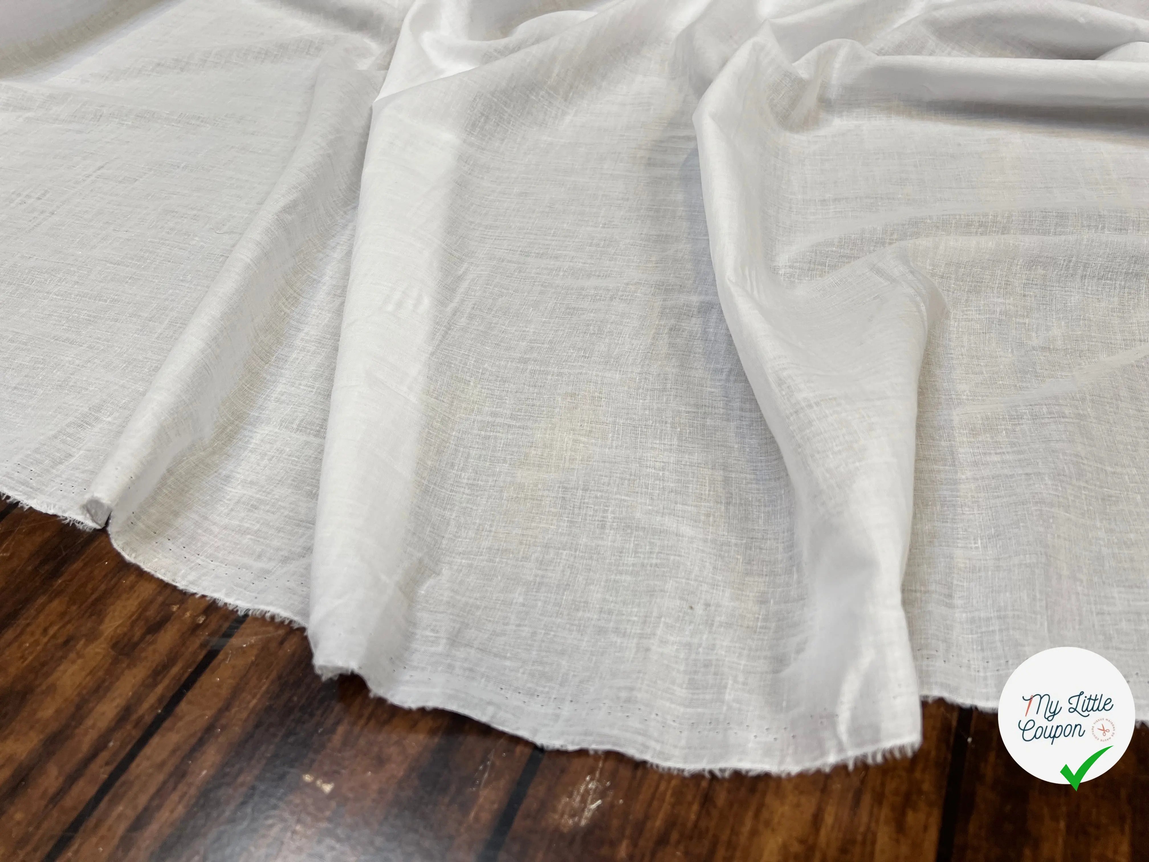 VOILE DE COTON BLANC QUALITÉ ST GALLEN - My Little Coupon