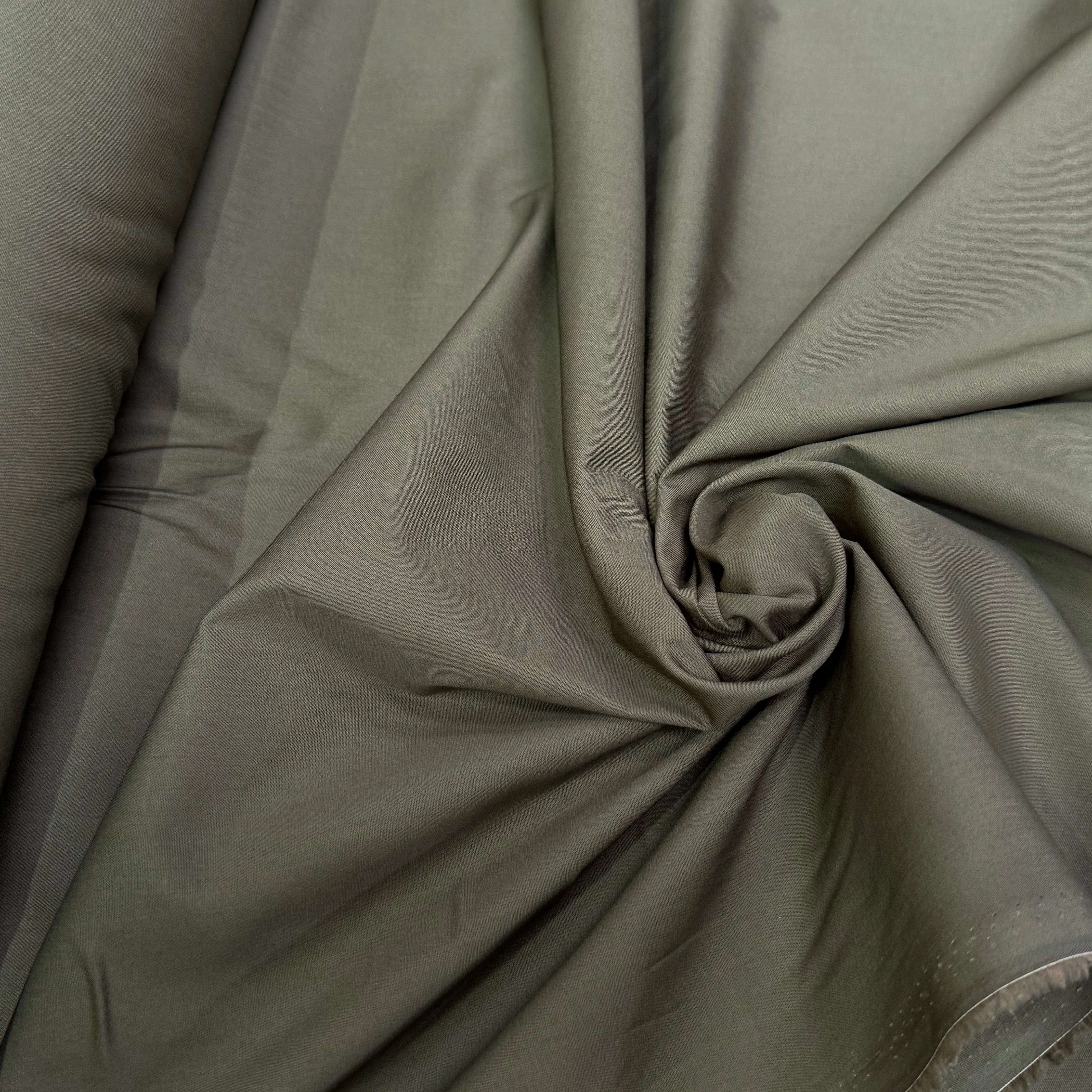 VOILE DE COTON BRUTE VERT KAKI - My Little Coupon