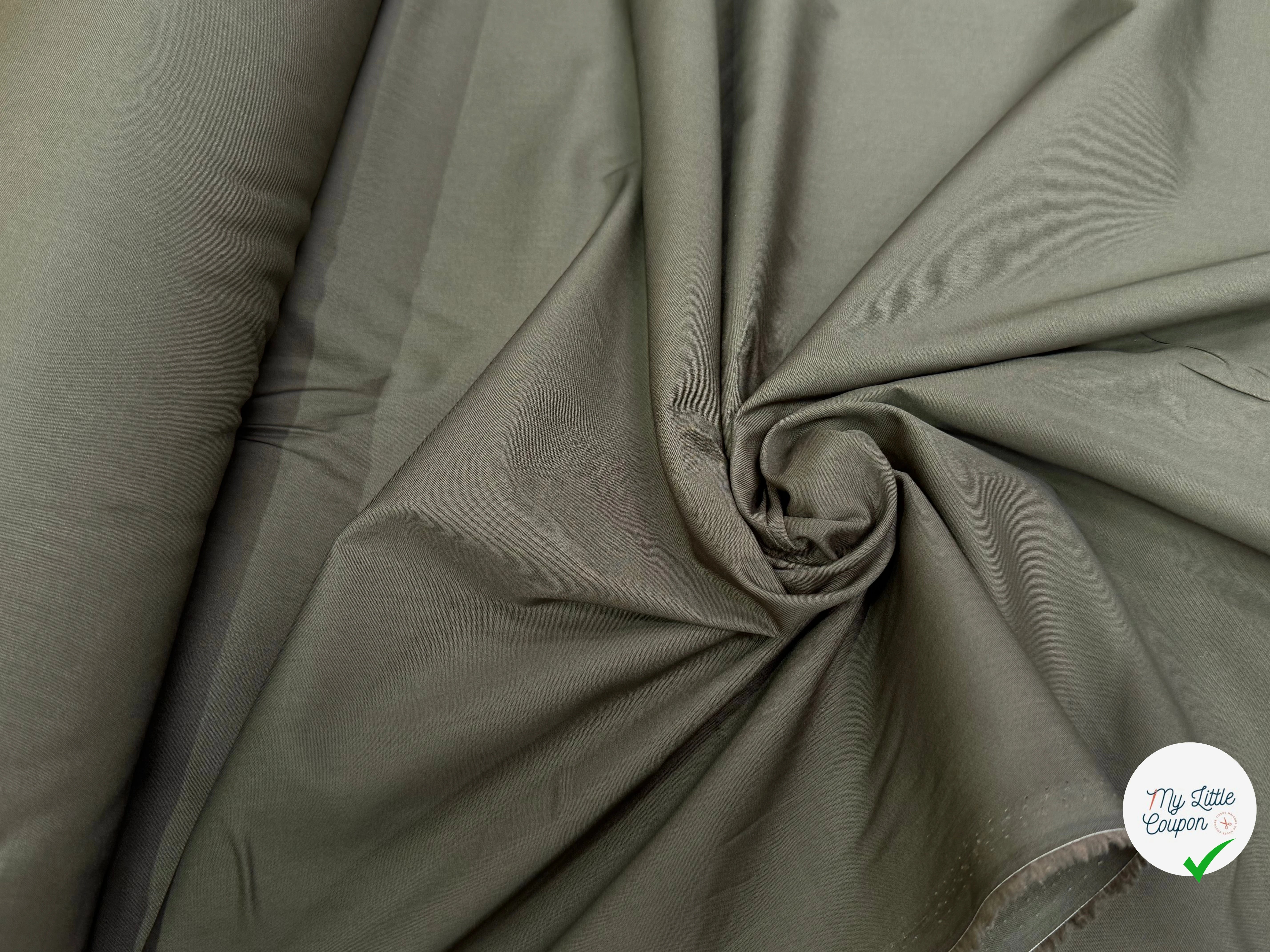 VOILE DE COTON BRUTE VERT KAKI - My Little Coupon