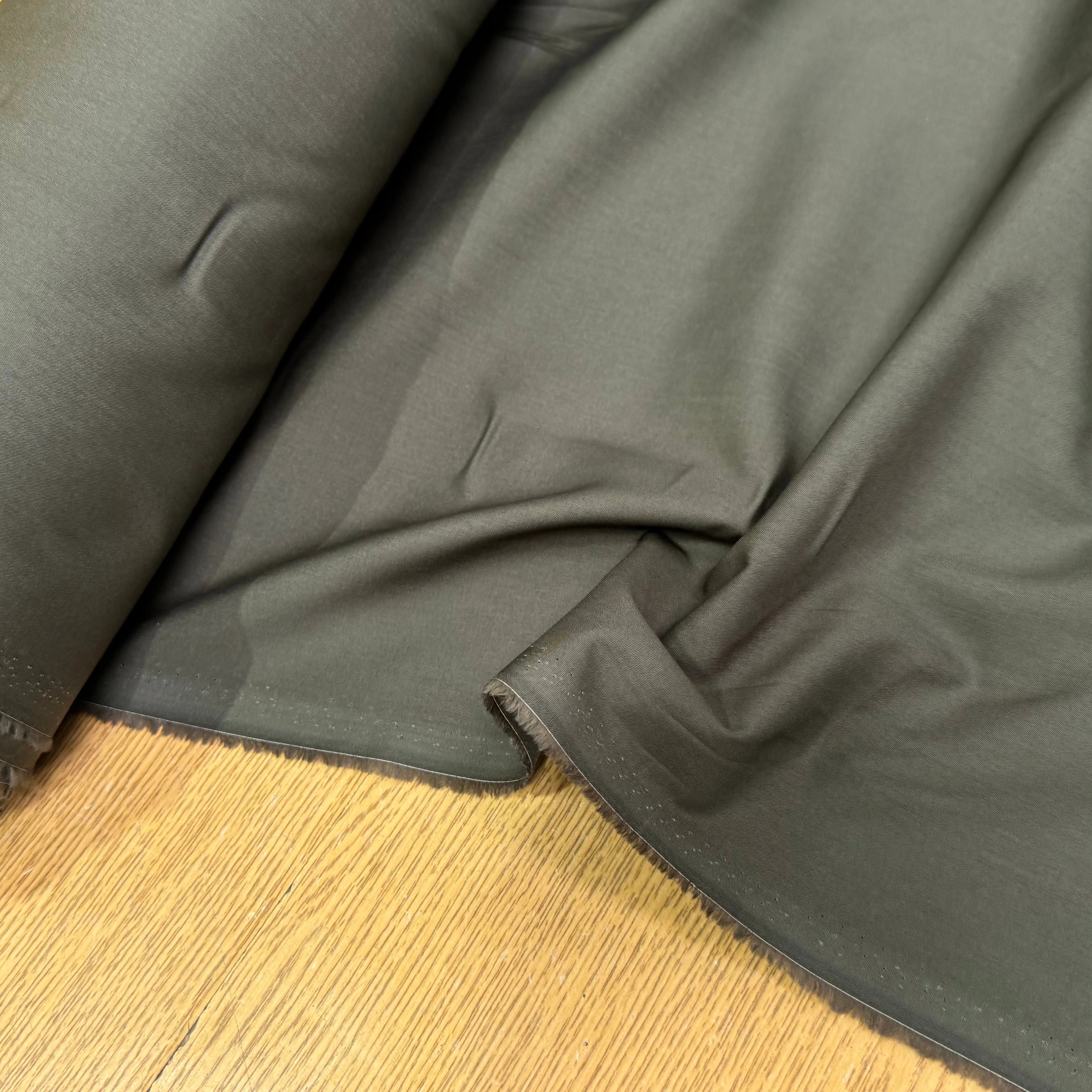 VOILE DE COTON BRUTE VERT KAKI - My Little Coupon
