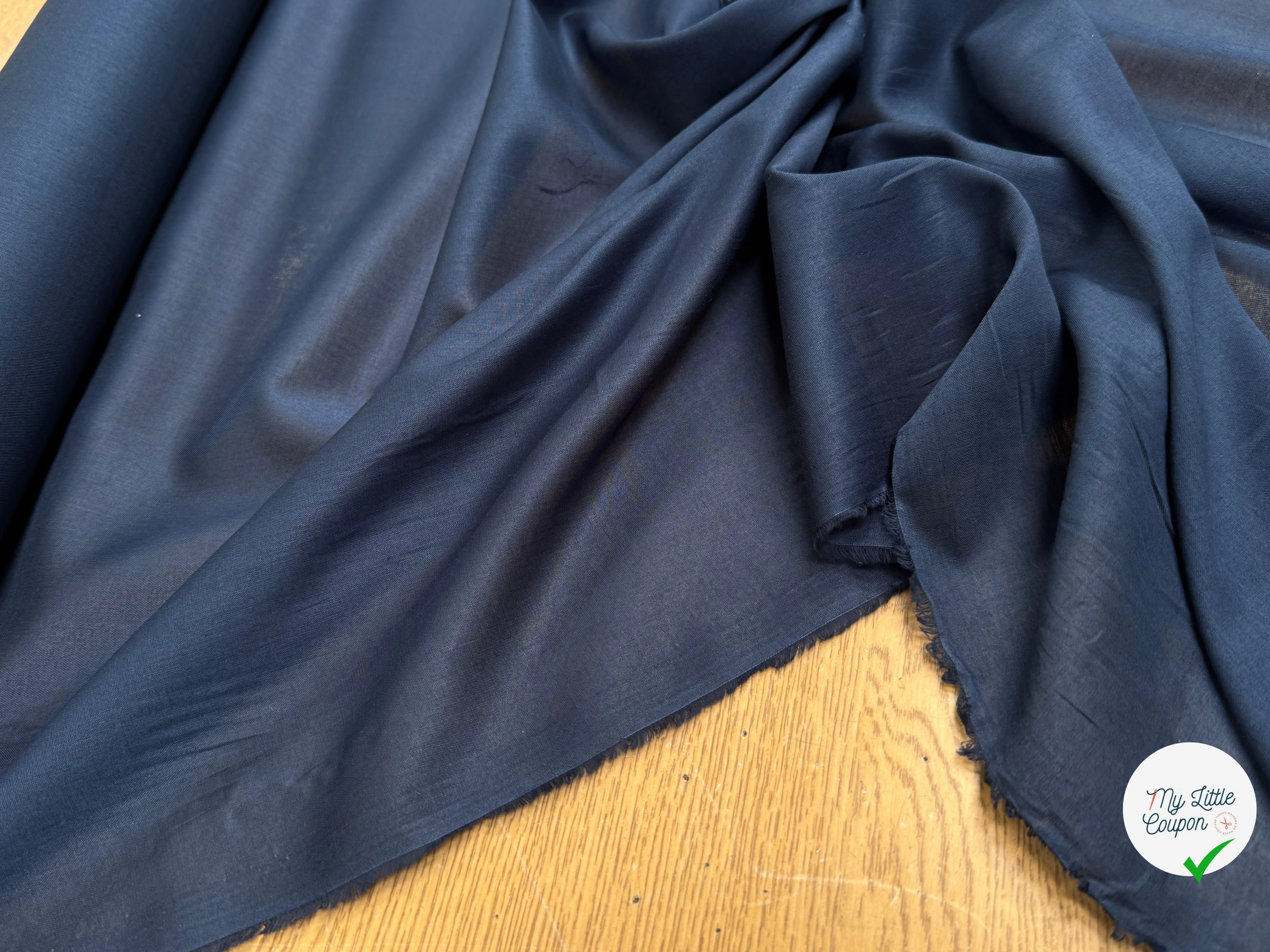 VOILE DE COTON DOUX BLEU MARINE 90 - My Little Coupon