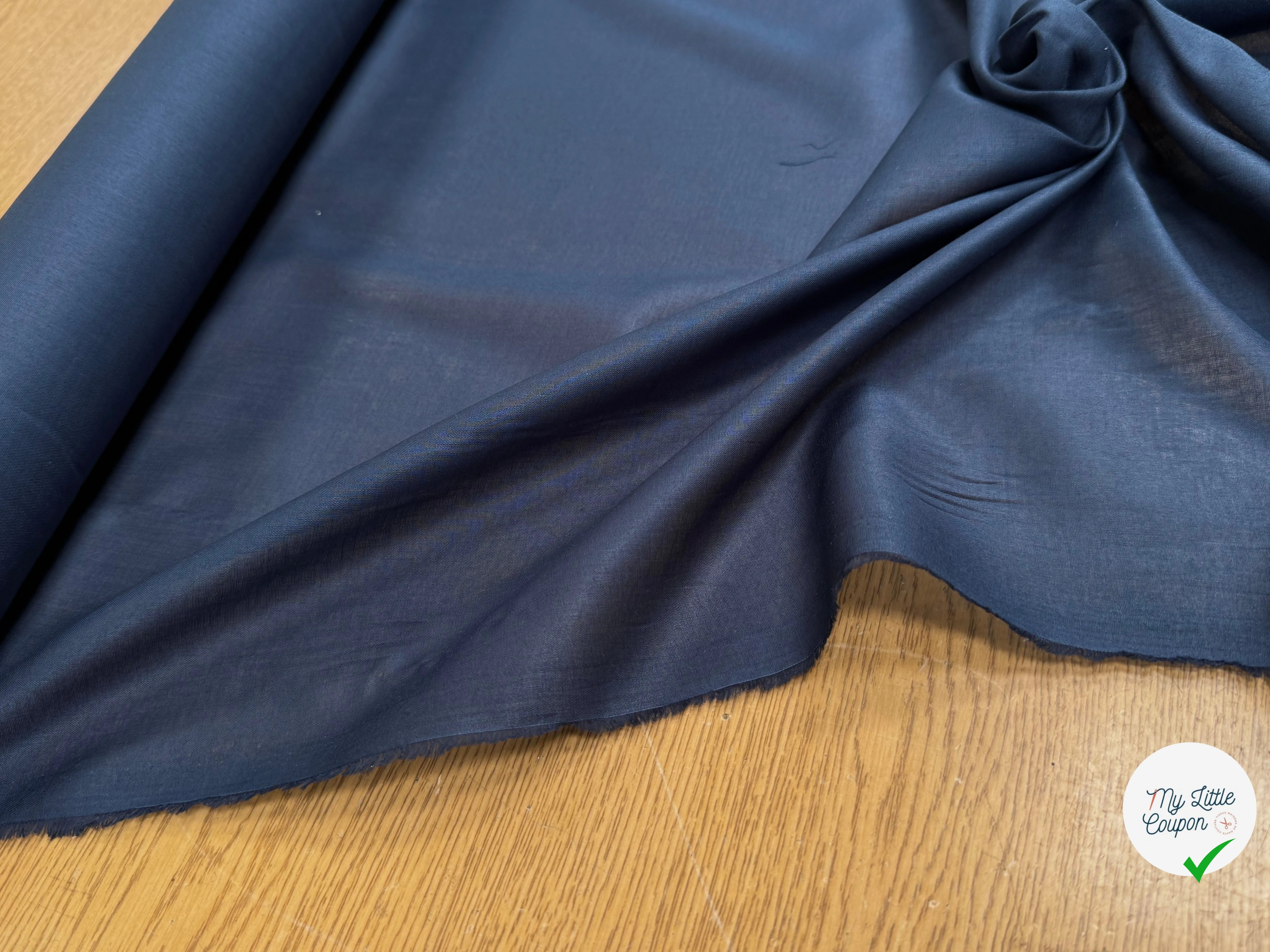 VOILE DE COTON DOUX BLEU MARINE 90 - My Little Coupon