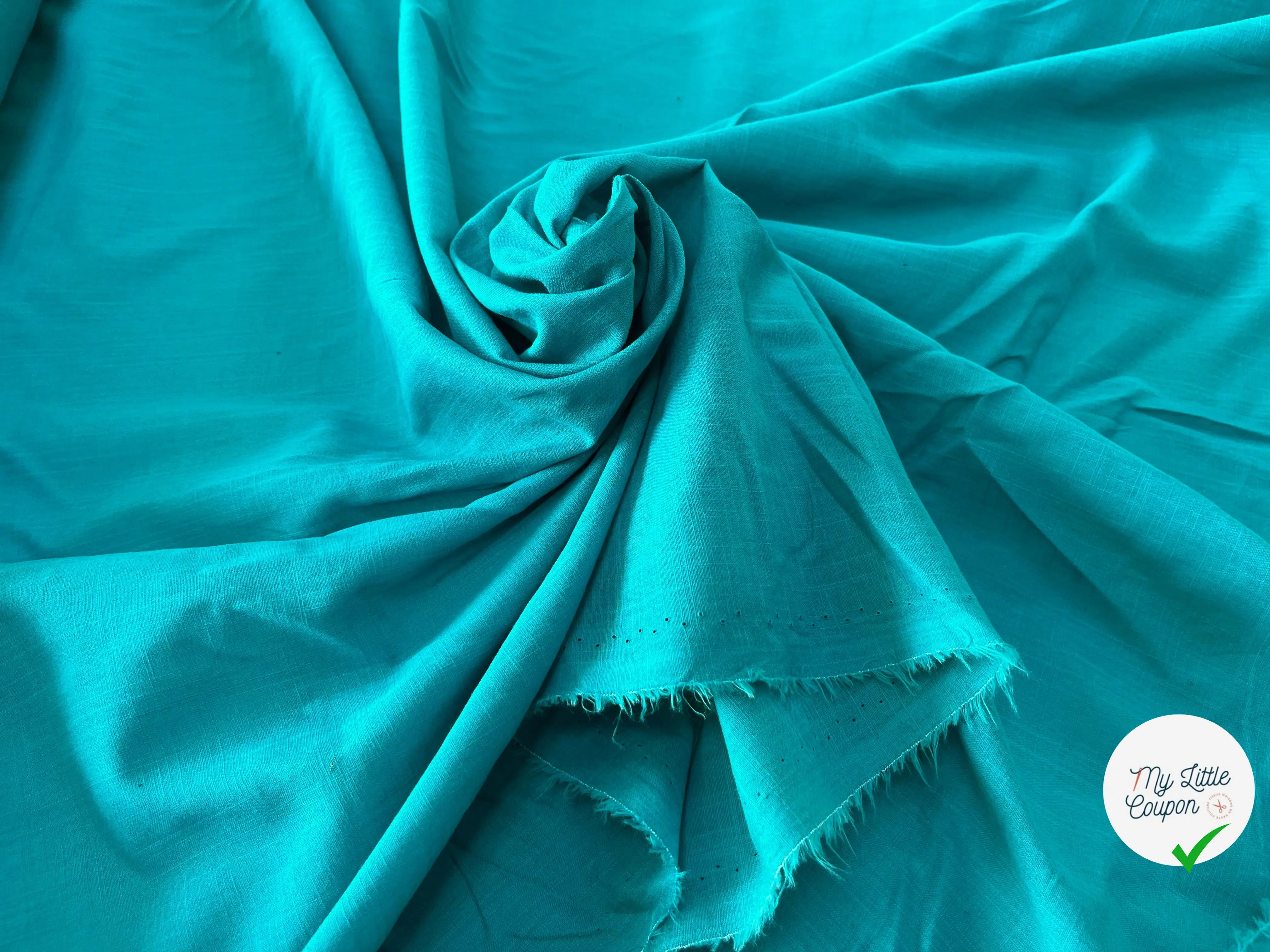 VOILE DE COTON EFFET QUADRILLÉ BLEU CIEN - My Little Coupon