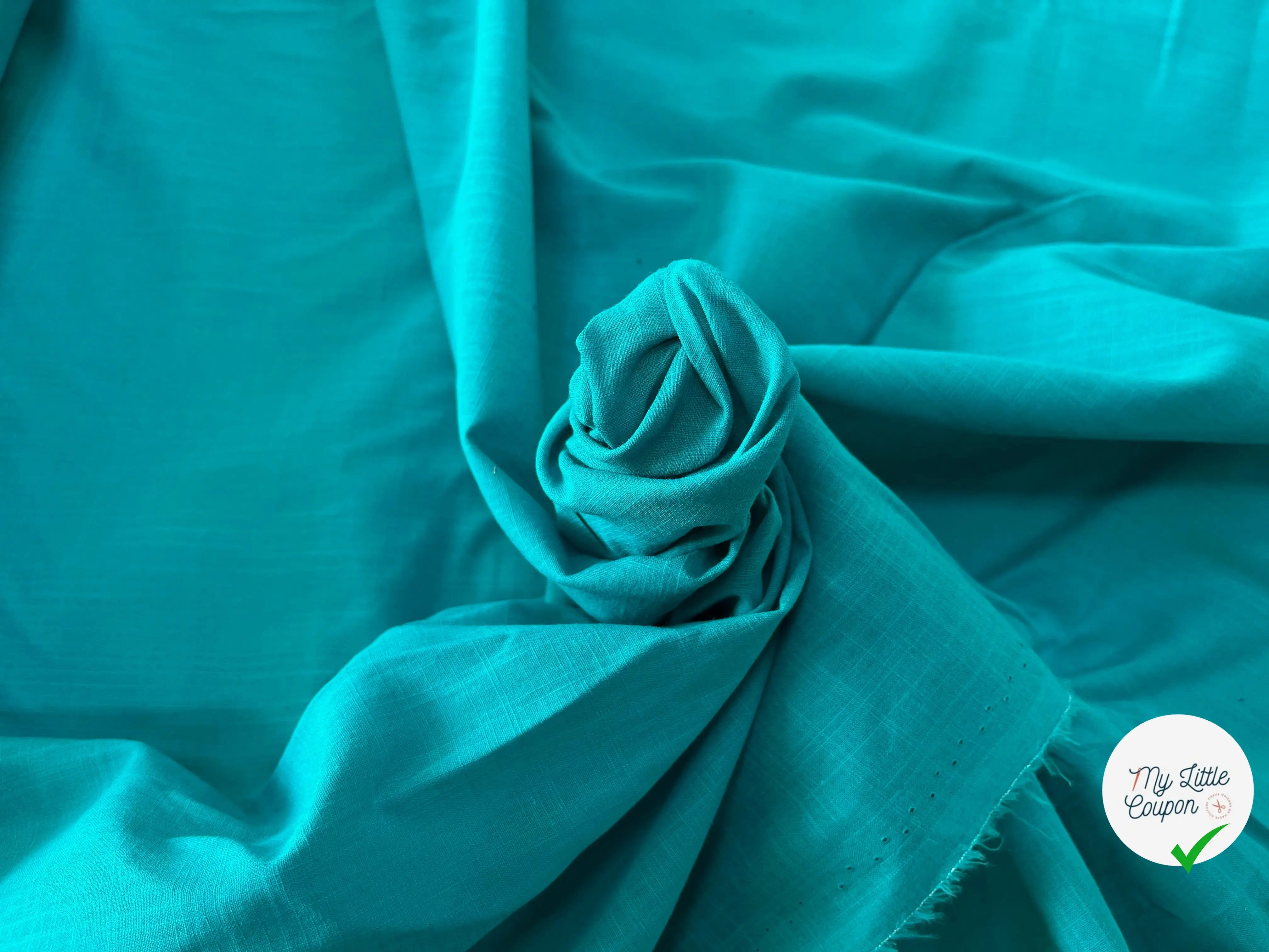 VOILE DE COTON EFFET QUADRILLÉ BLEU CIEN - My Little Coupon