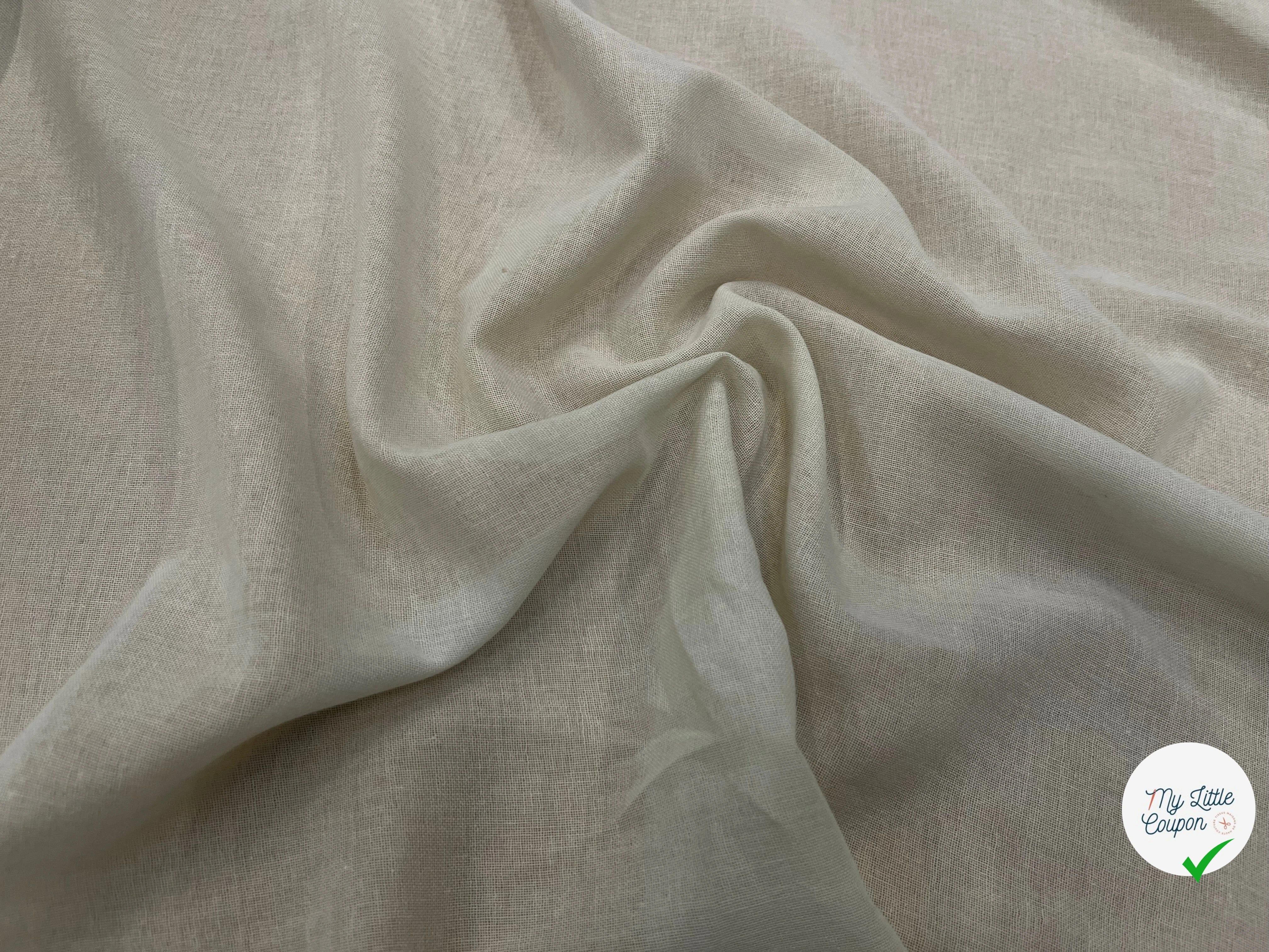 VOILE DE COTON FLUIDE BLANC CASSÉ - My Little Coupon