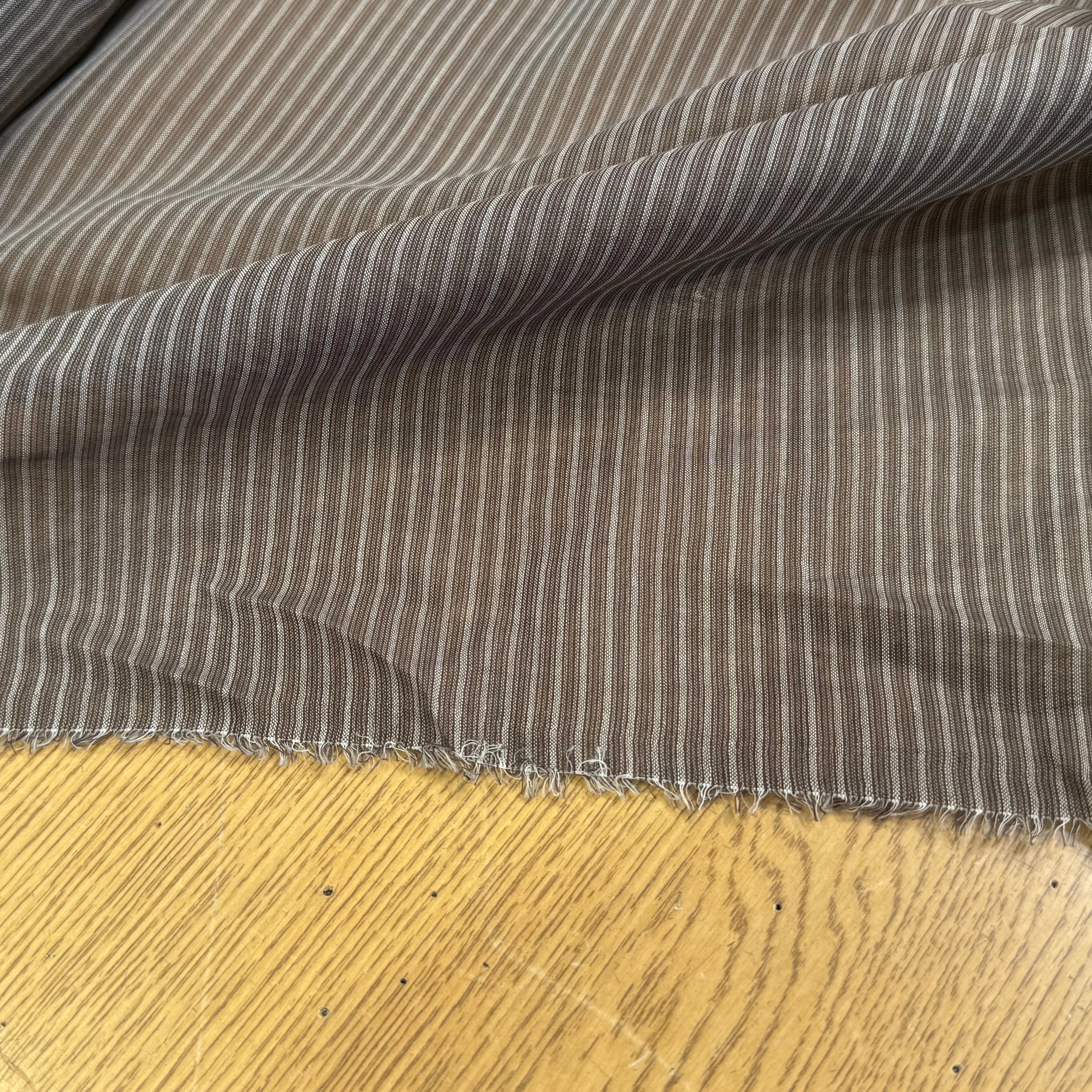 VOILE DE COTON FLUIDE GRIS FINES RAYURES 170CM - My Little Coupon