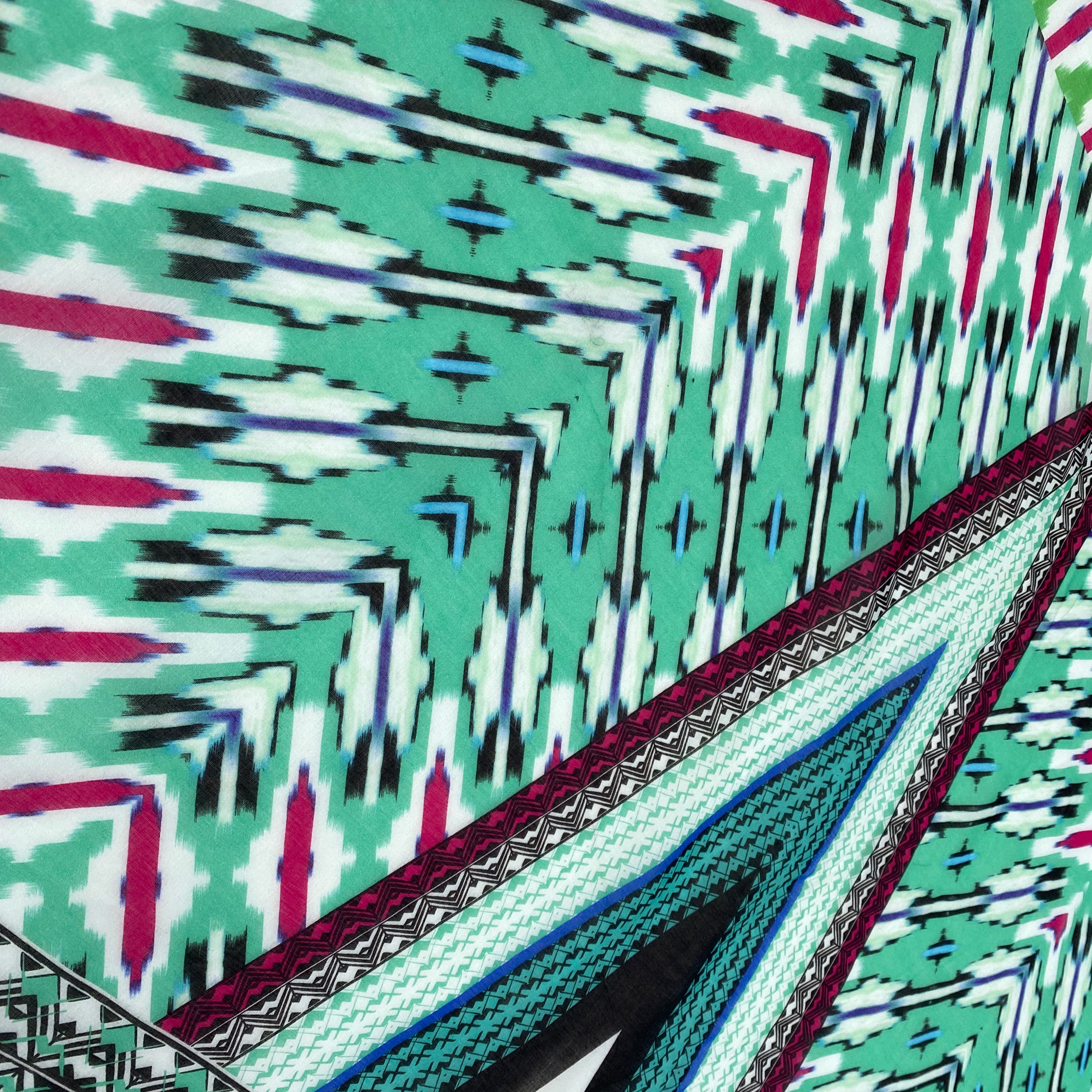 VOILE DE COTON GÉOMETRIE BORDURE ETHNIQUE - My Little Coupon