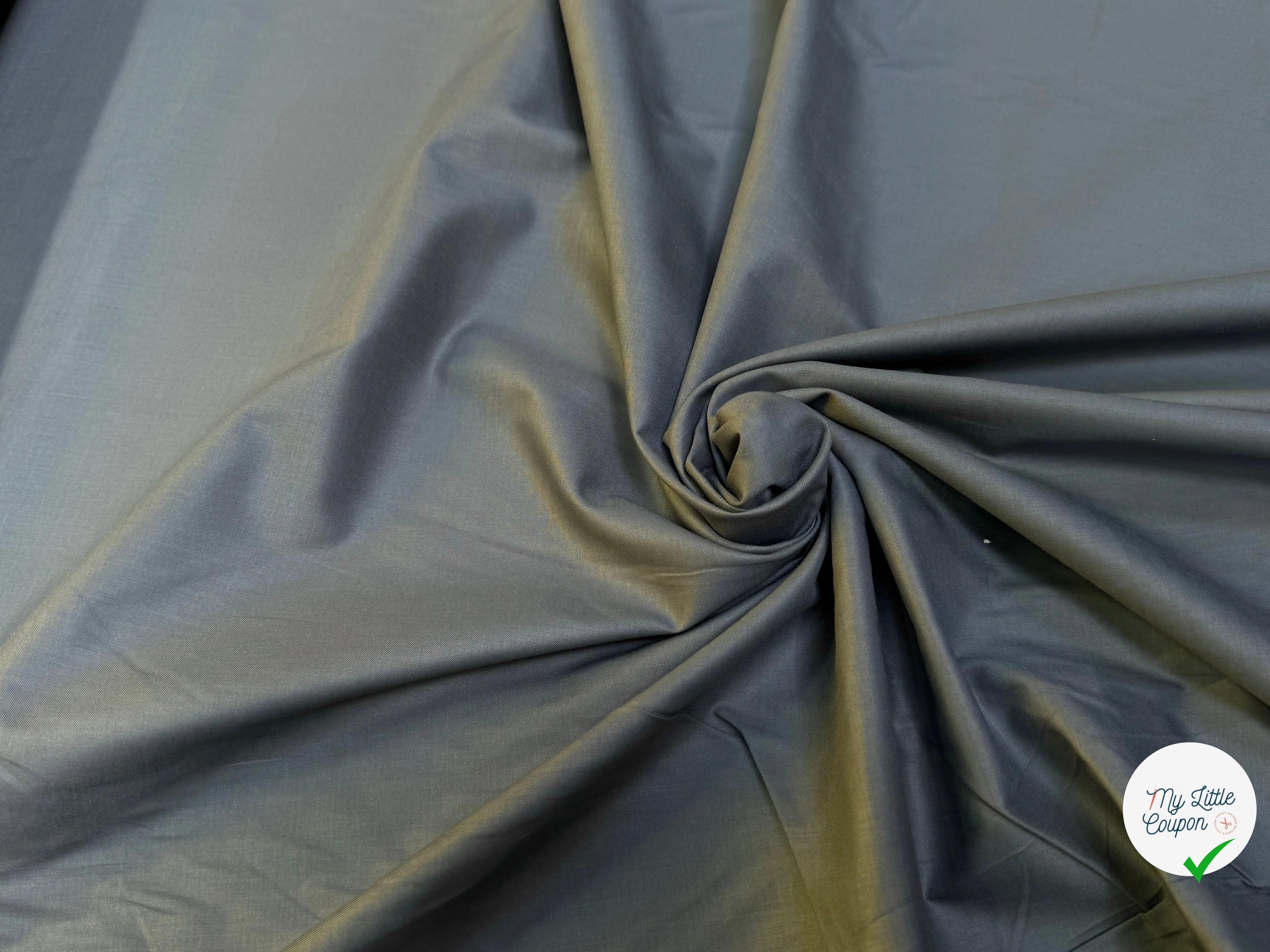 VOILE DE COTON GRIS BLEUTÉ 100% COTON - My Little Coupon