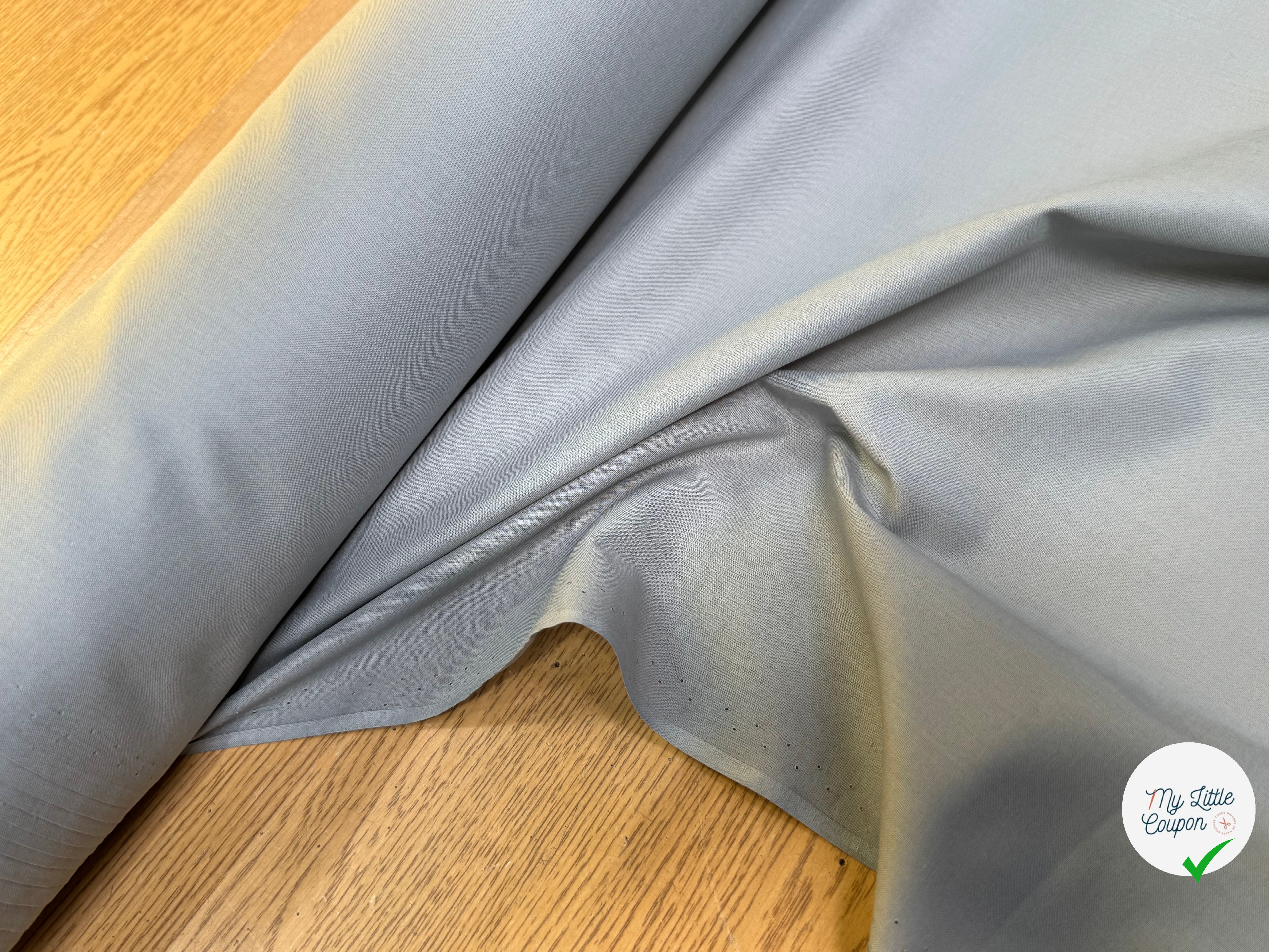 VOILE DE COTON GRIS BLEUTÉ 100% COTON - My Little Coupon