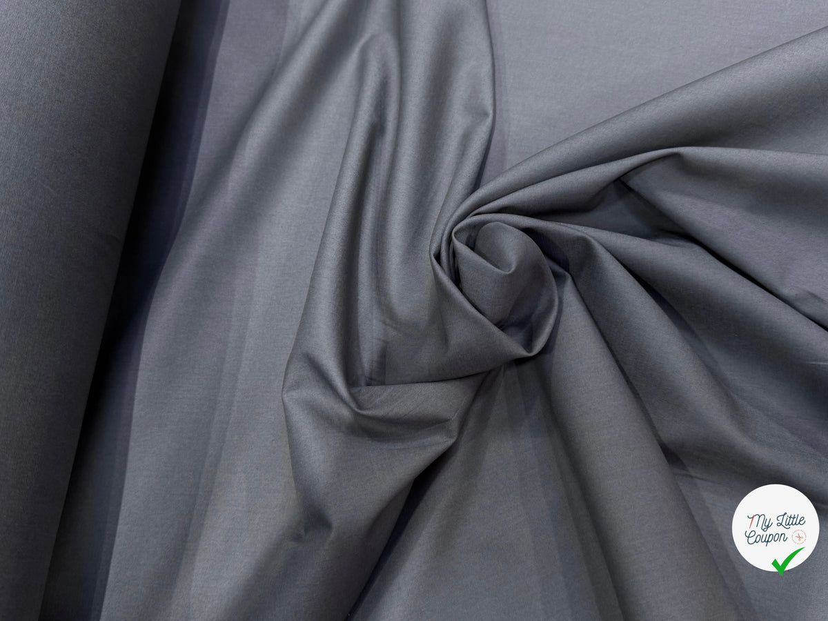 VOILE DE COTON GRIS QUALITÉ PREMIUM 100% COTON - My Little Coupon