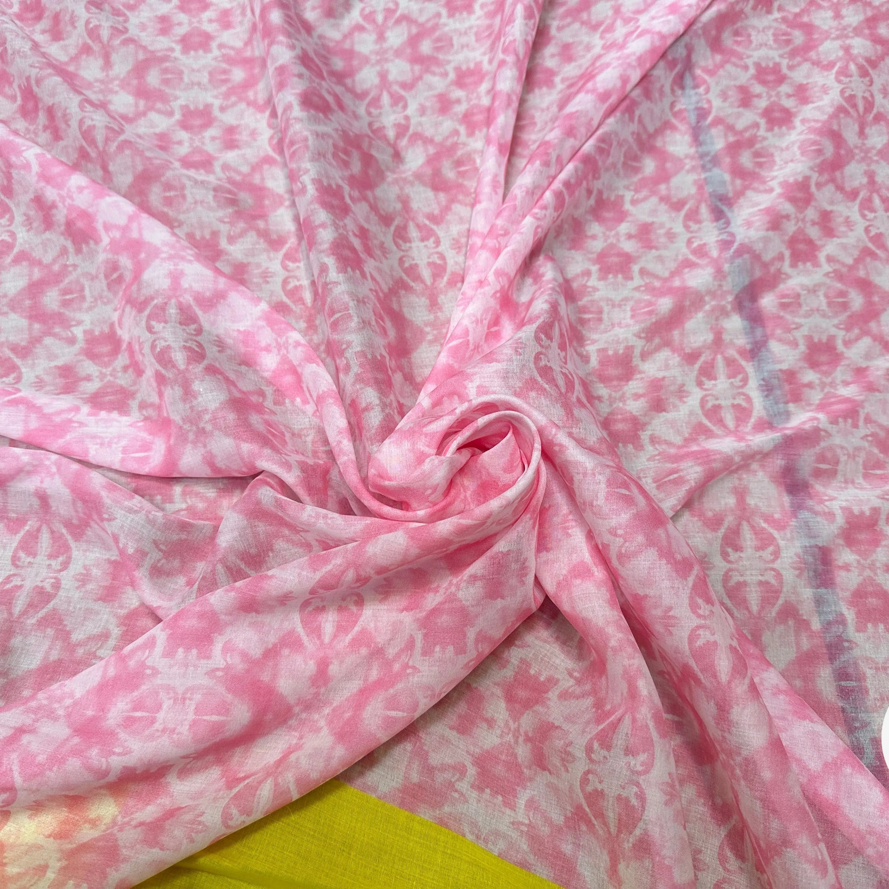 VOILE DE COTON LEGEREMENT EMERISÉ BASE JAUNE - My Little Coupon