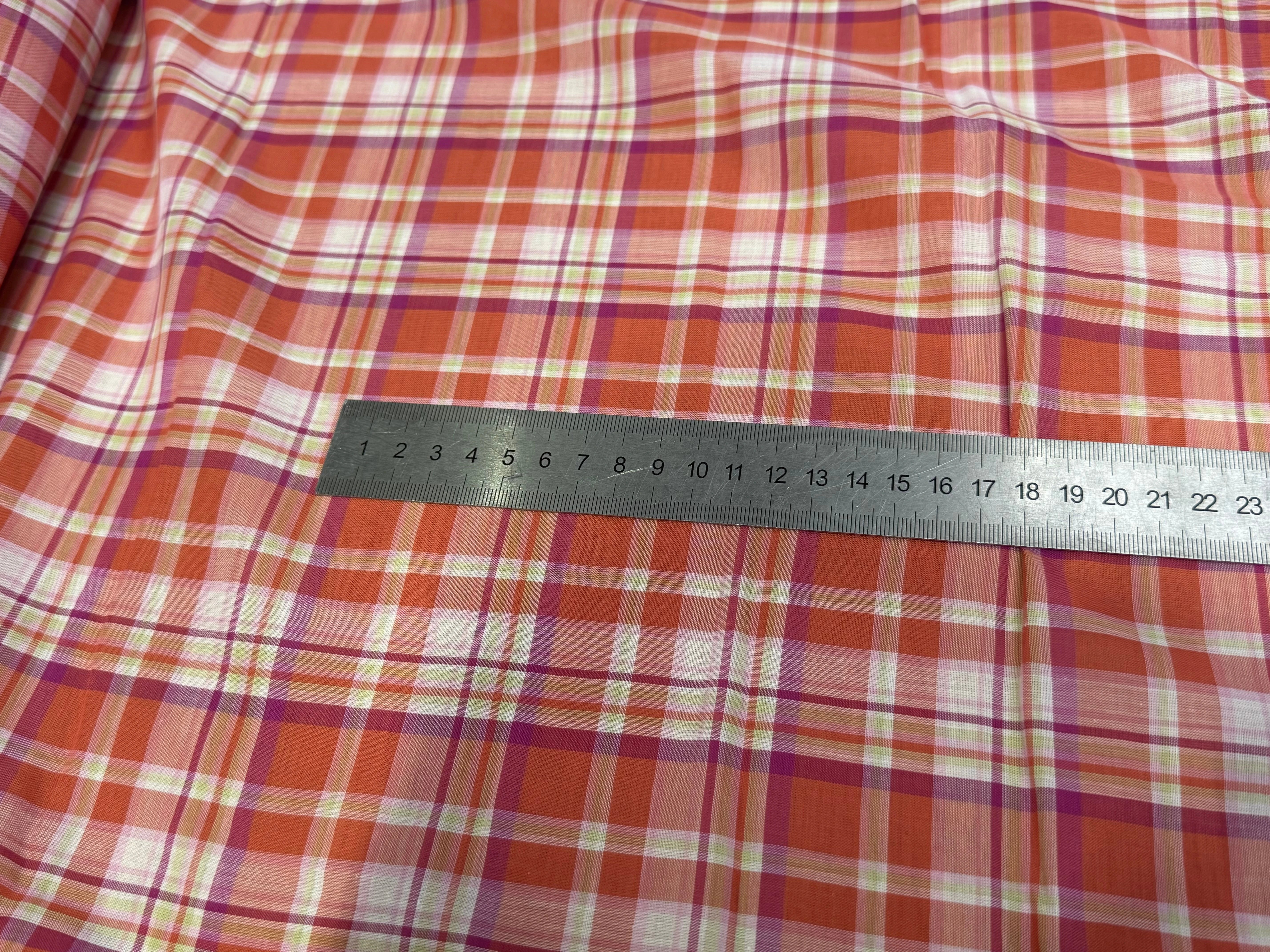 VOILE DE COTON MADRAS ROUGE VIOLET - My Little Coupon