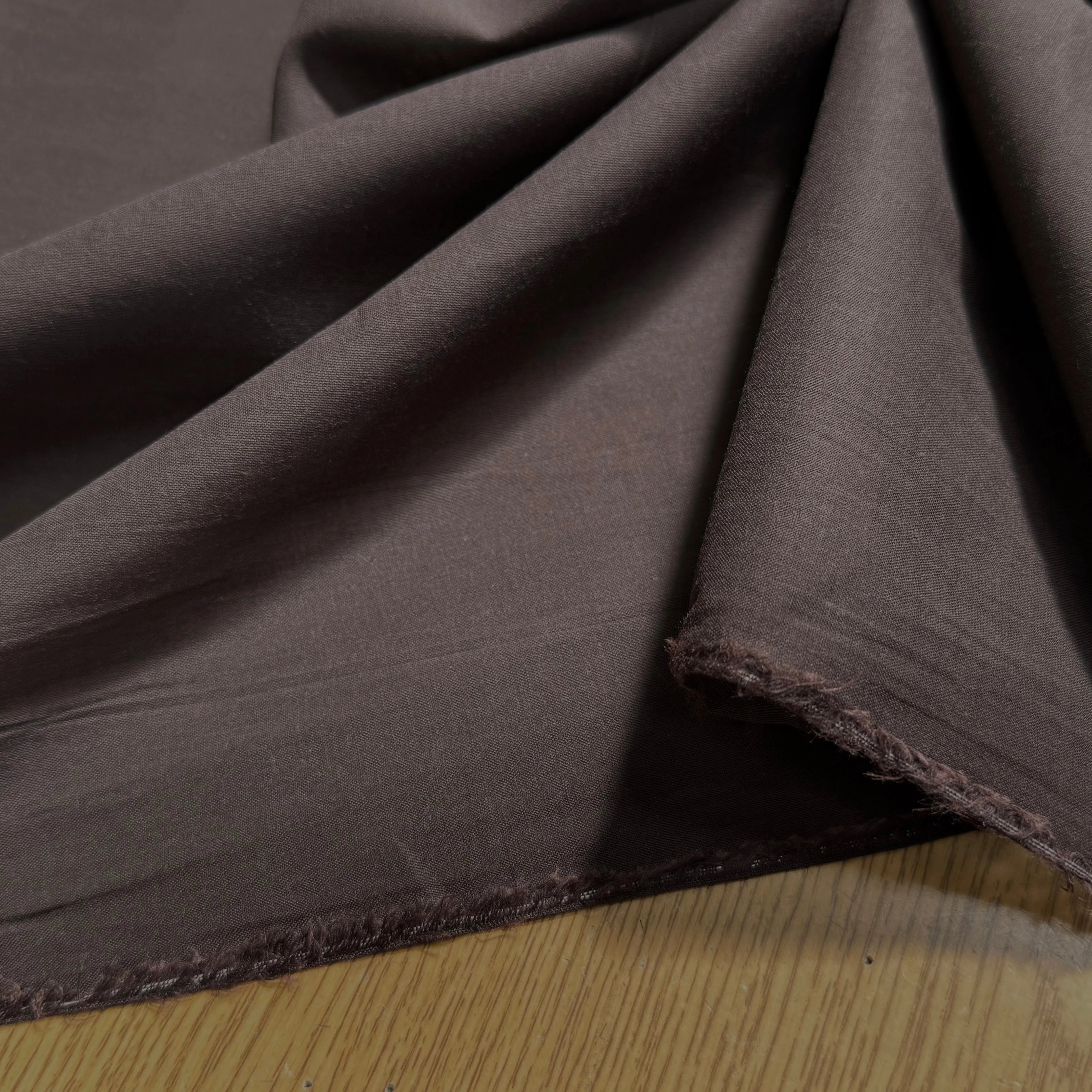 VOILE DE COTON MARRON NOISETTE - My Little Coupon